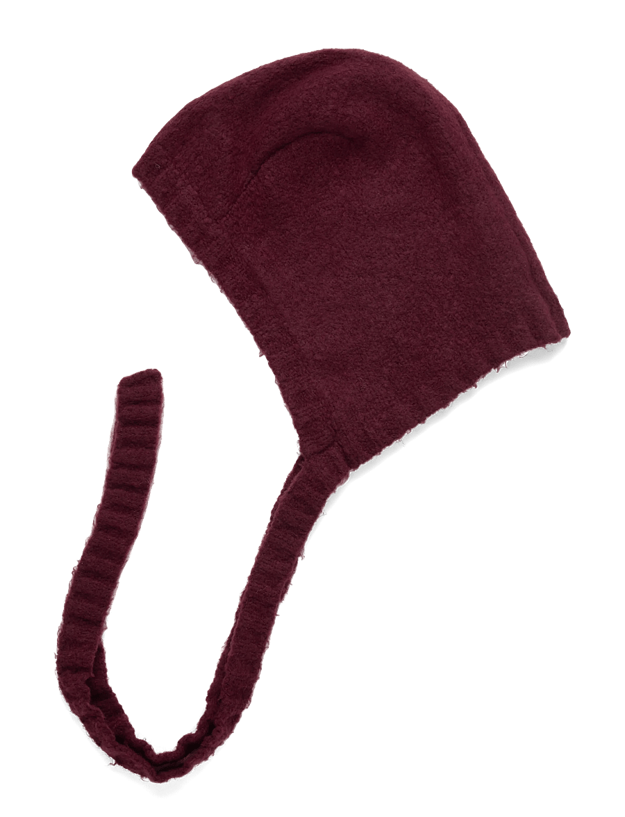 Monki - Tied Knit Bonnet - balaklava - red dark - 1