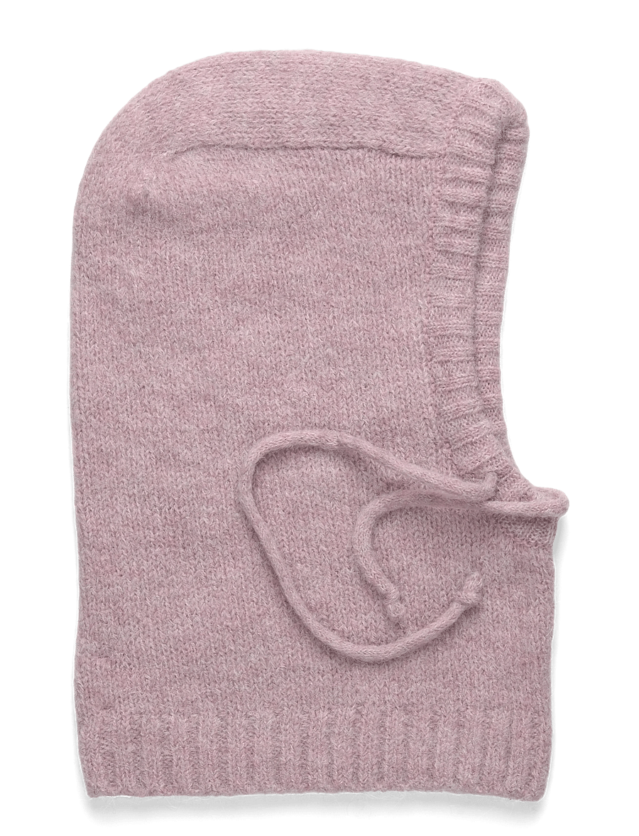 Monki - Hairy Knitted Tie Hood - pink dusty light - 0