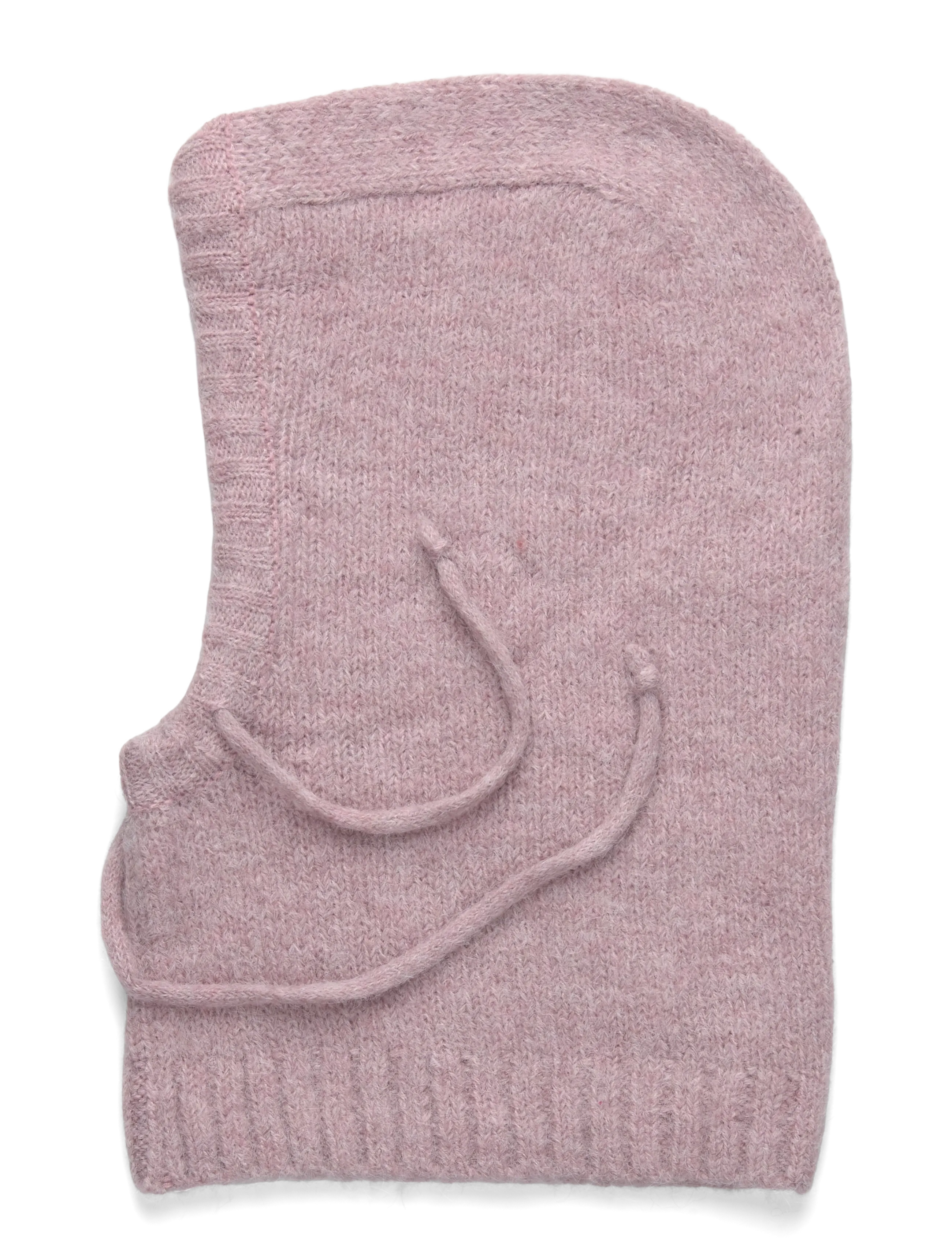 Monki - Hairy Knitted Tie Hood - pink dusty light - 1