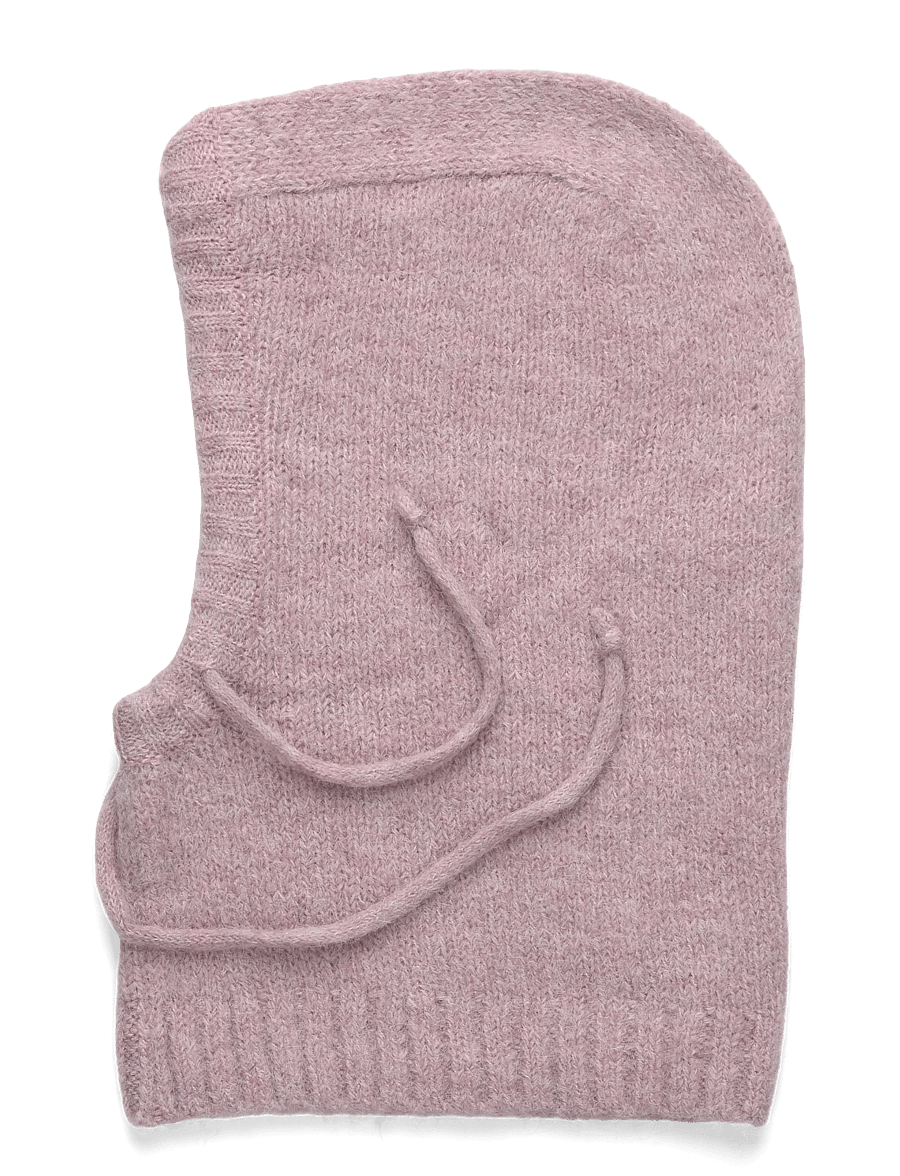 Monki - Hairy Knitted Tie Hood - pink dusty light - 1