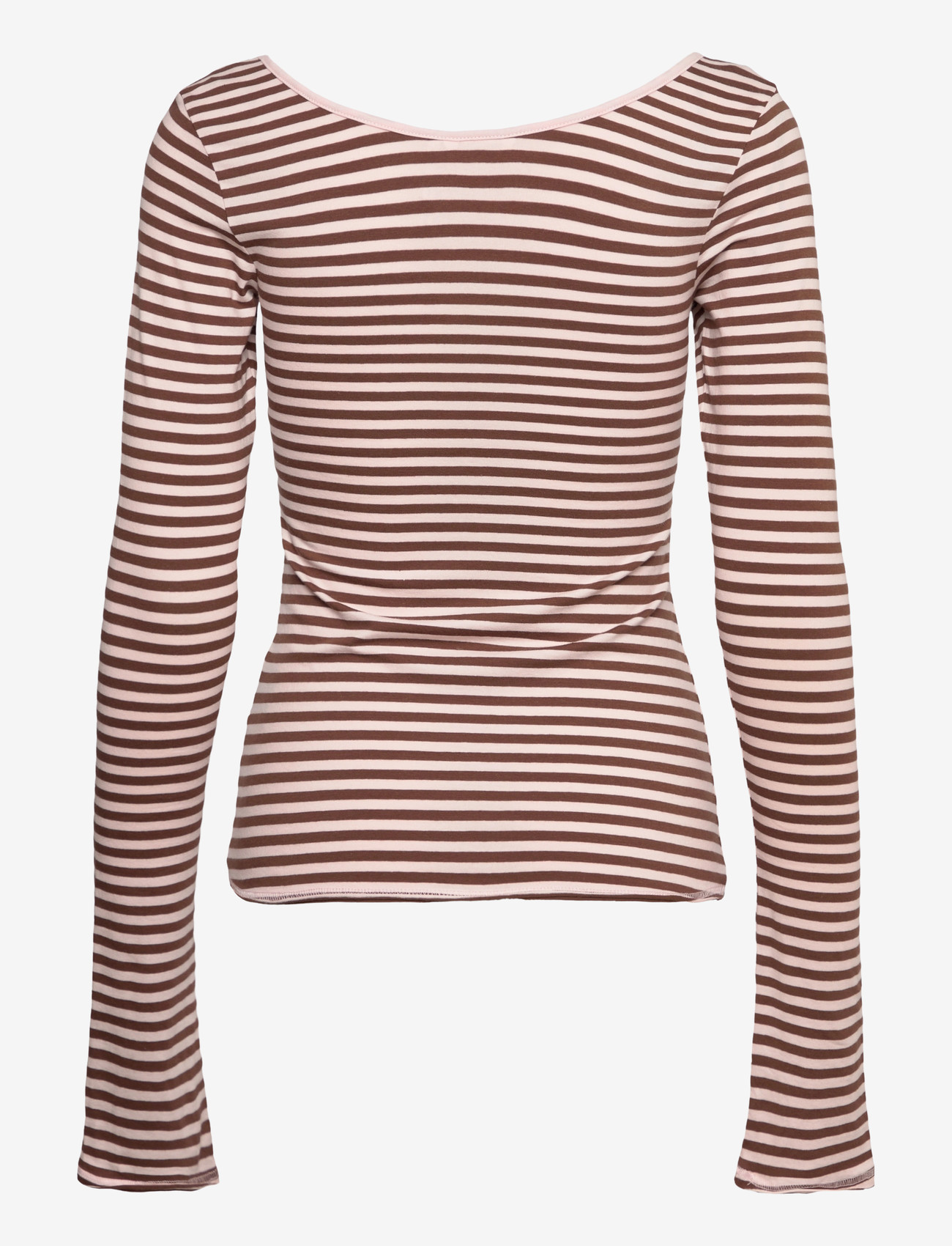 Monki - Long-Sleeved Slim Fit Scoop Neck Top - langärmlige tops - pink dusty light - 2