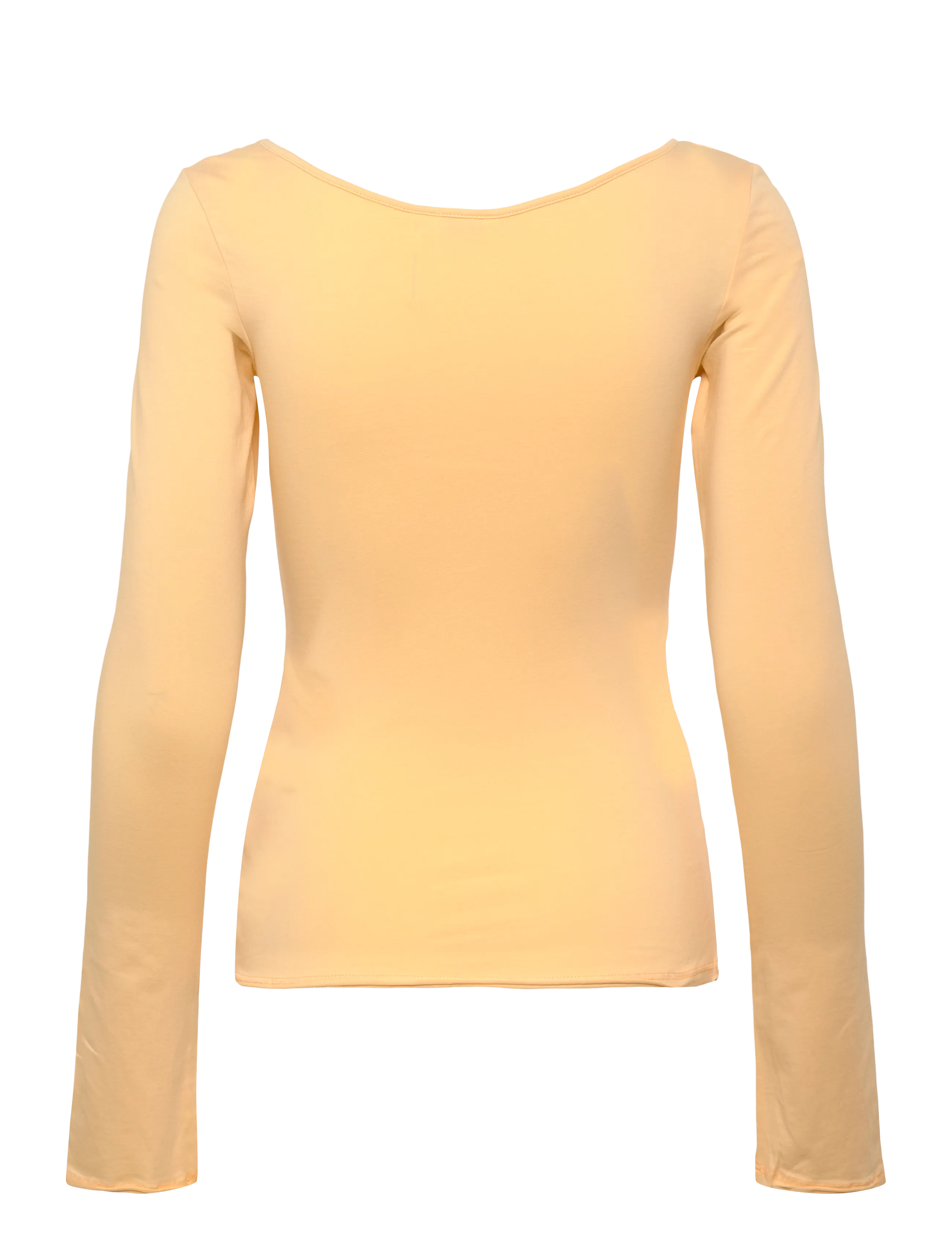 Monki - Long-Sleeved Slim Fit Scoop Neck Top - langærmede toppe - yellow light - 1