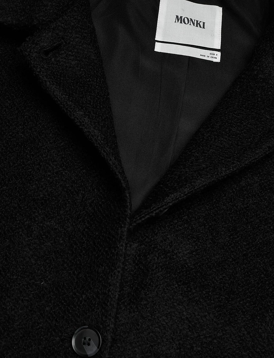 Monki - Button jacket - vinterjakker - black dark - 2