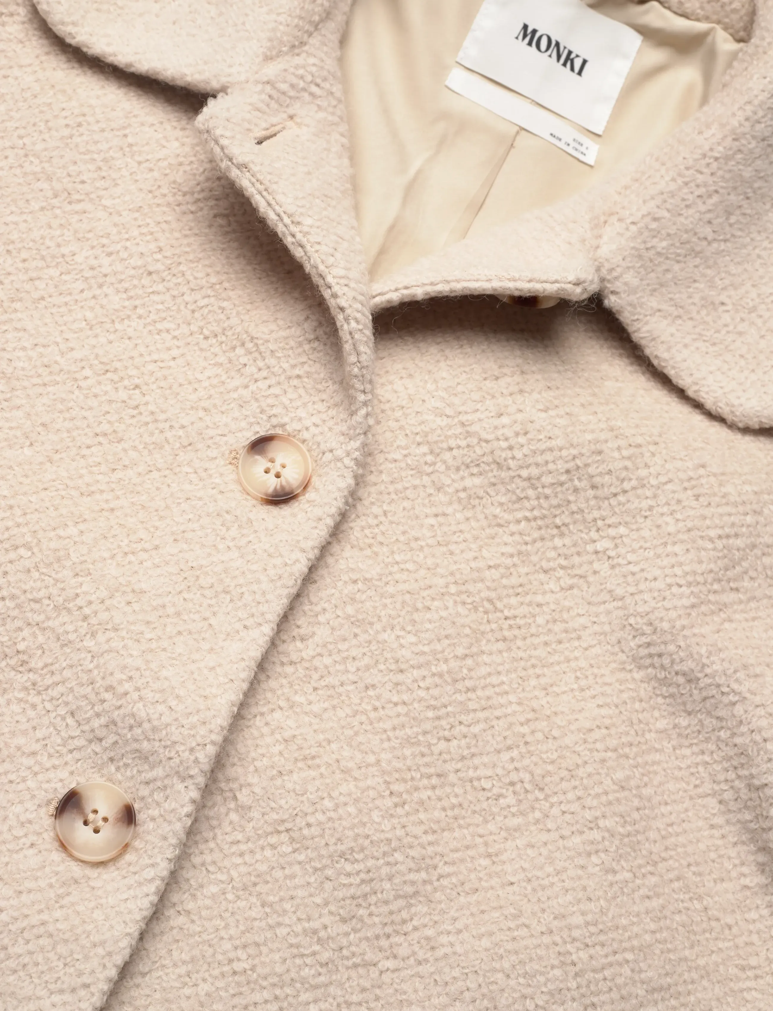 Monki - Button jacket - vinterjackor - white dusty light - 2