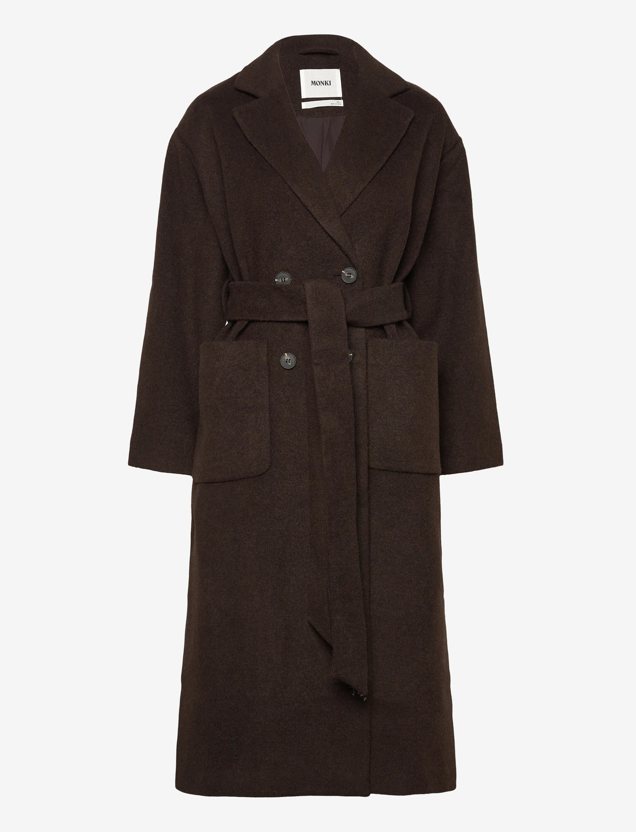 Monki - Wool coat - mole dark - 0