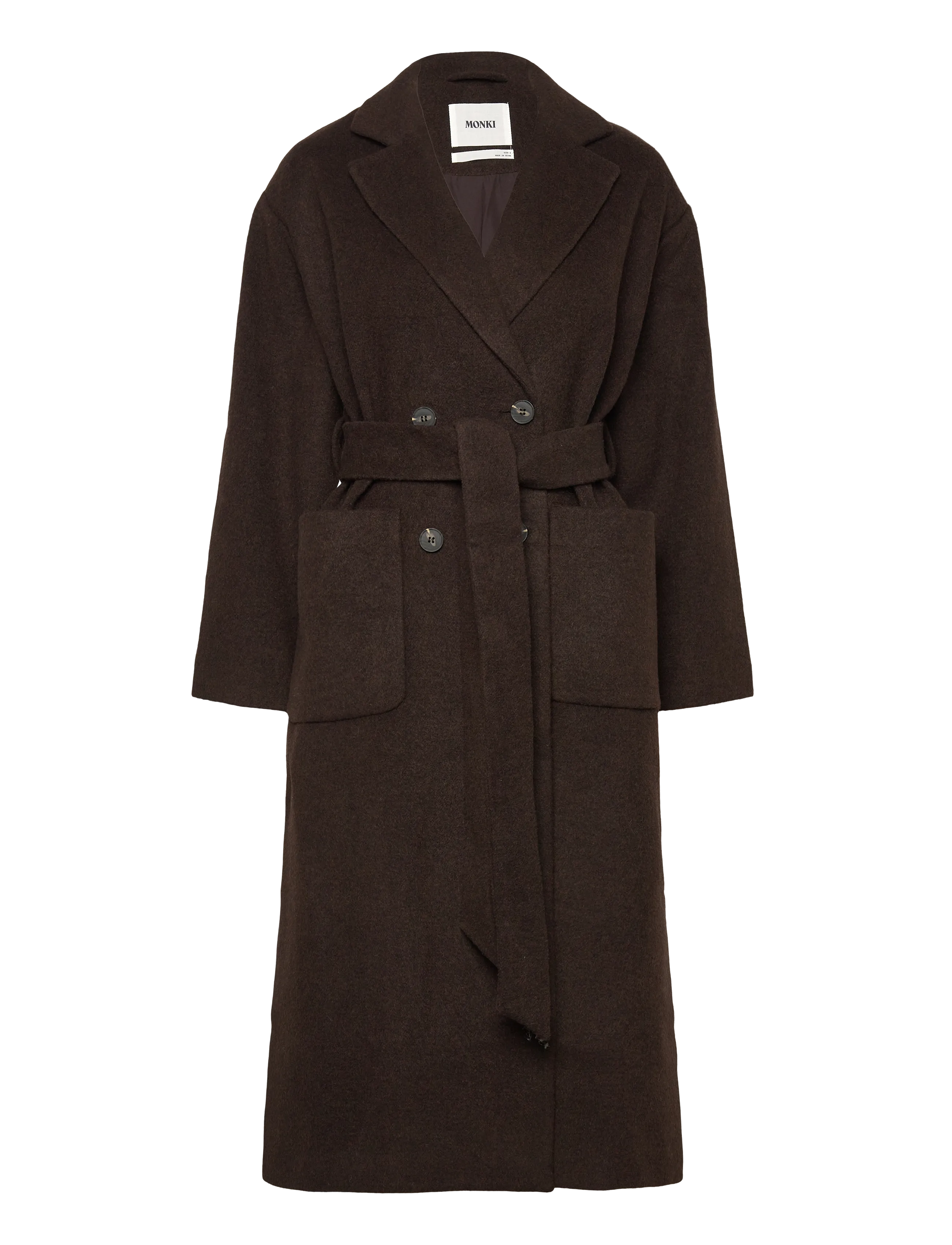 Monki Wool coat - Nyheder - MOLE DARK / brown