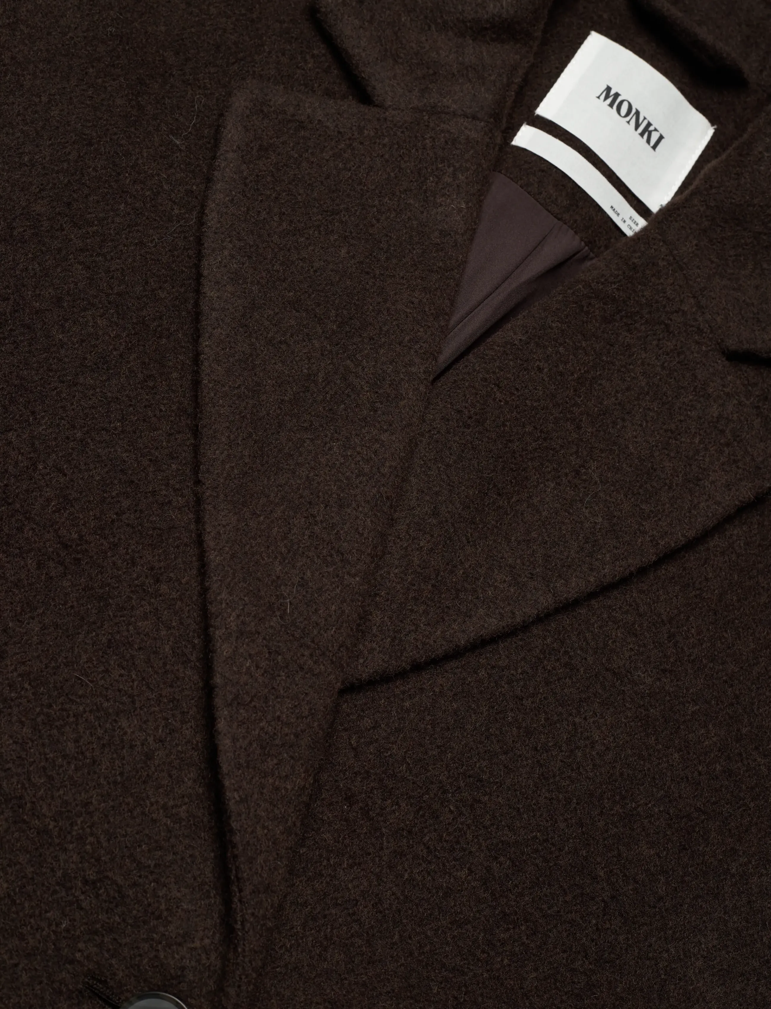 Monki - Wool coat - talvejoped - mole dark - 2