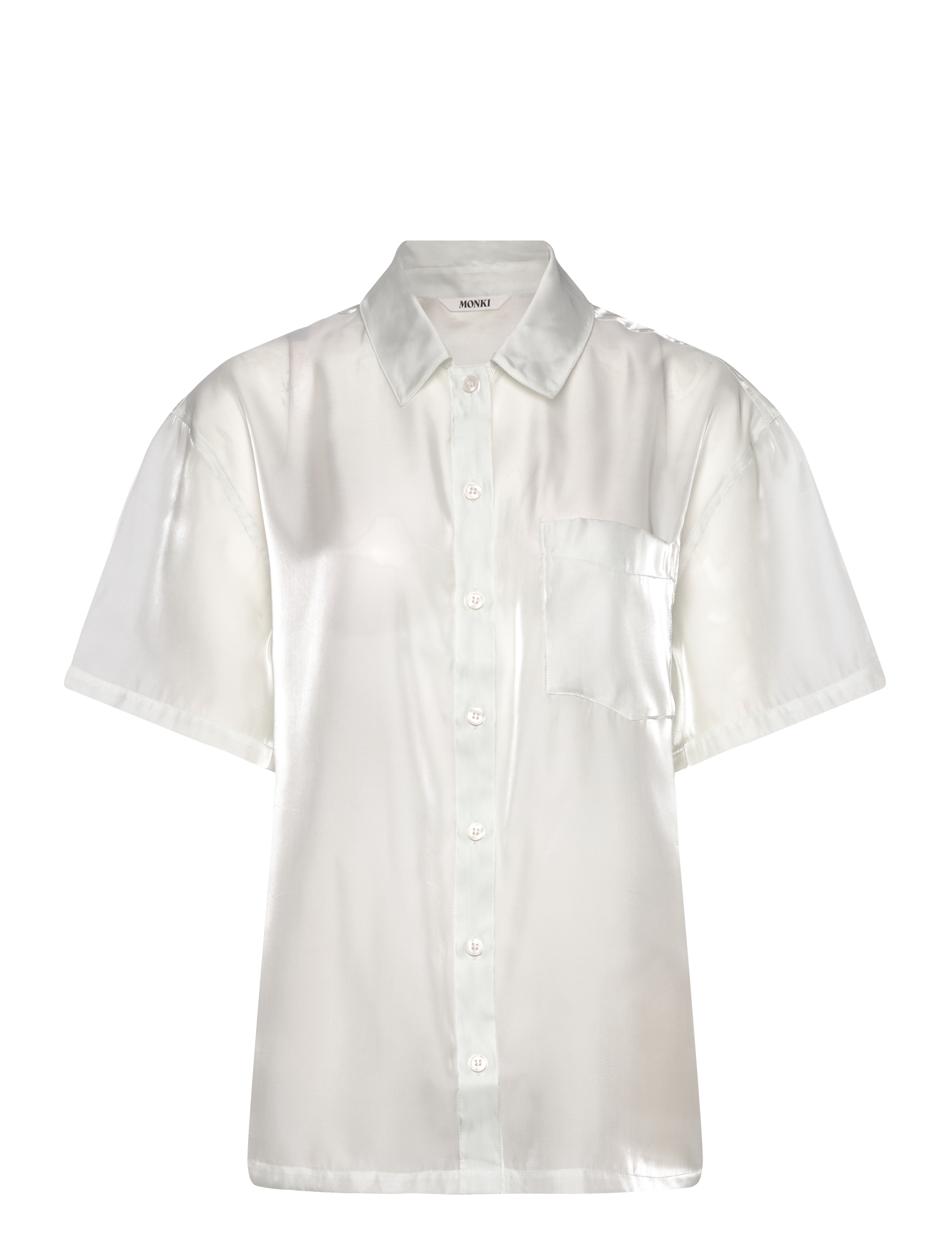 Monki Short Sleeved Shirt, M, Shirts, Weiß - Short-sleeved, Frauen