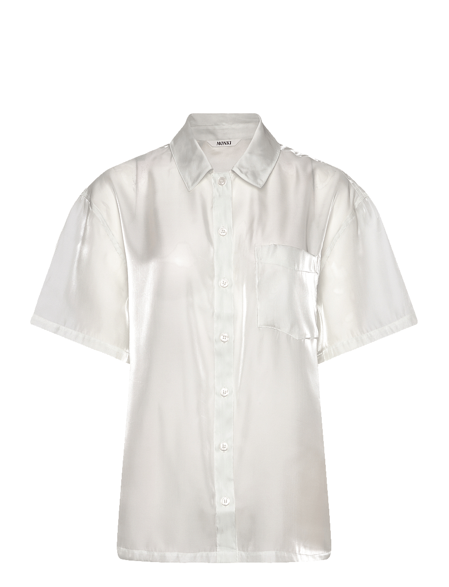 Monki - Short sleeved shirt - short-sleeved shirts - green dusty light - 0
