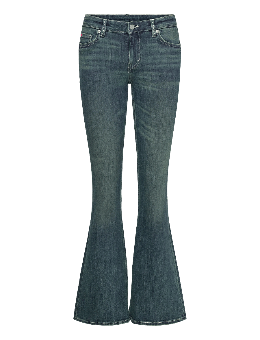 Monki - KATSUMI EMBELLISHED JEANS - flared jeans - denim blue dark - 0
