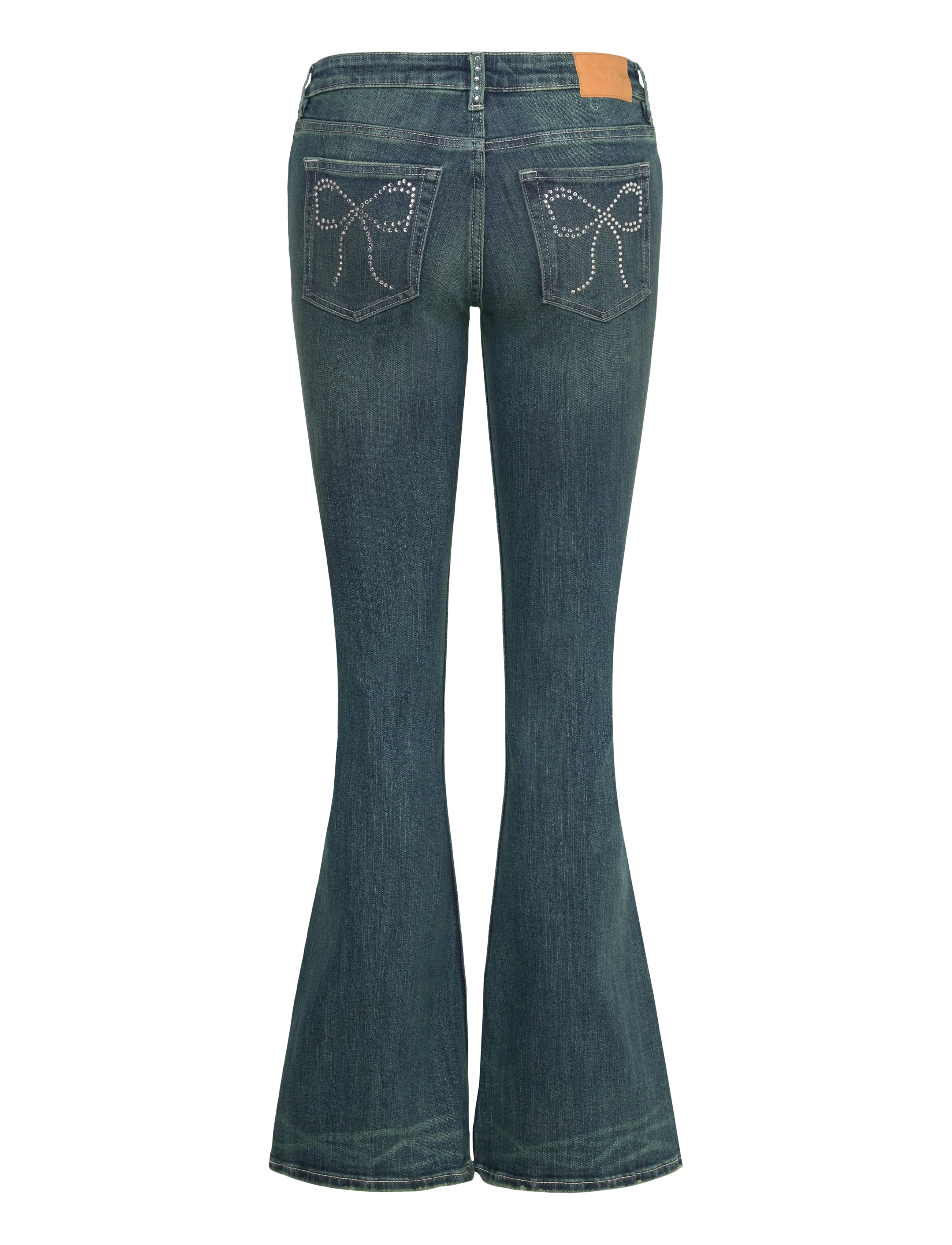 Monki - KATSUMI EMBELLISHED JEANS - jeans évasés - denim blue dark - 1