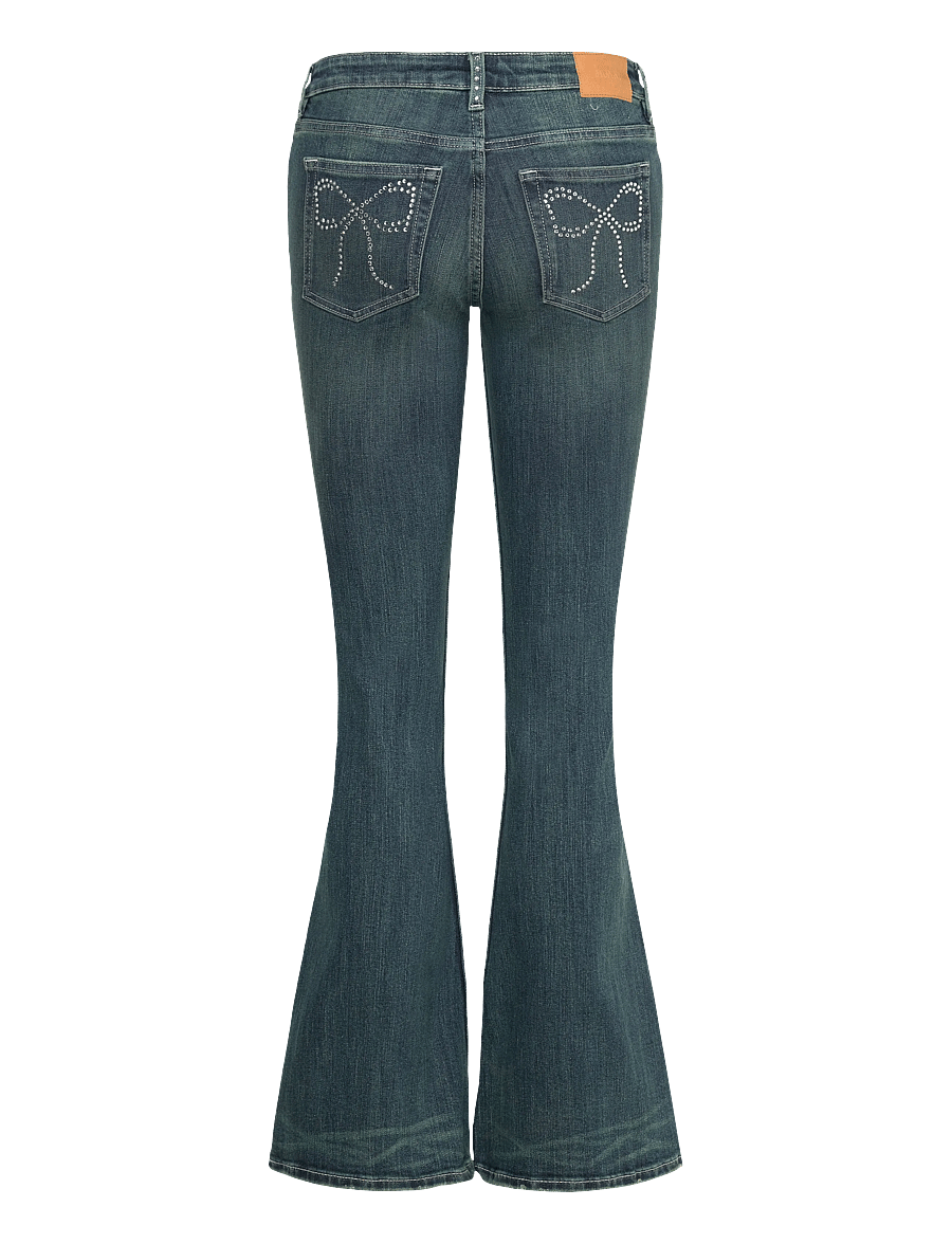 Monki - KATSUMI EMBELLISHED JEANS - flared jeans - denim blue dark - 1