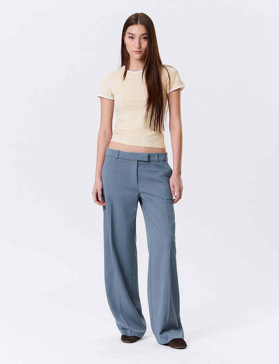 Monki - Low Rise Suiting Trousers - habitbukser - blue medium dusty - 0