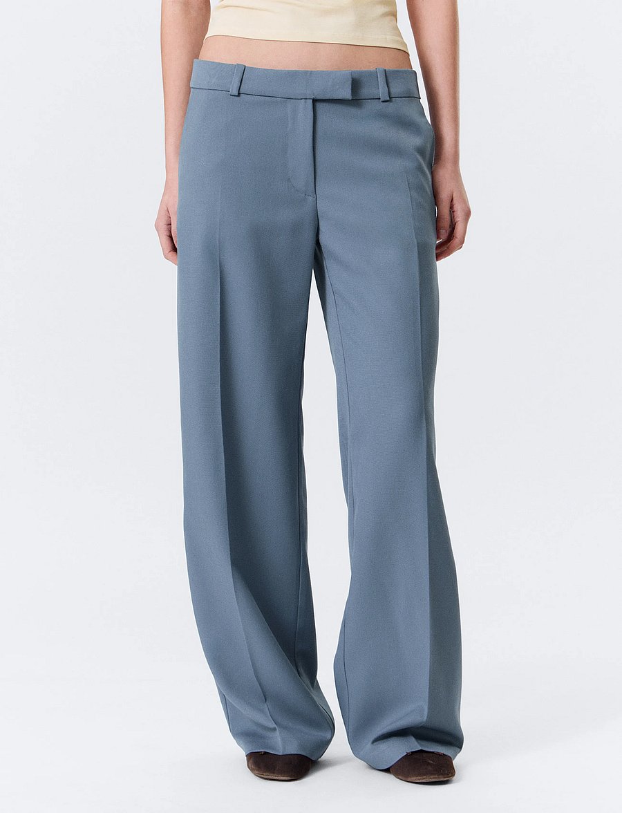 Monki - Low Rise Suiting Trousers - habitbukser - blue medium dusty - 3
