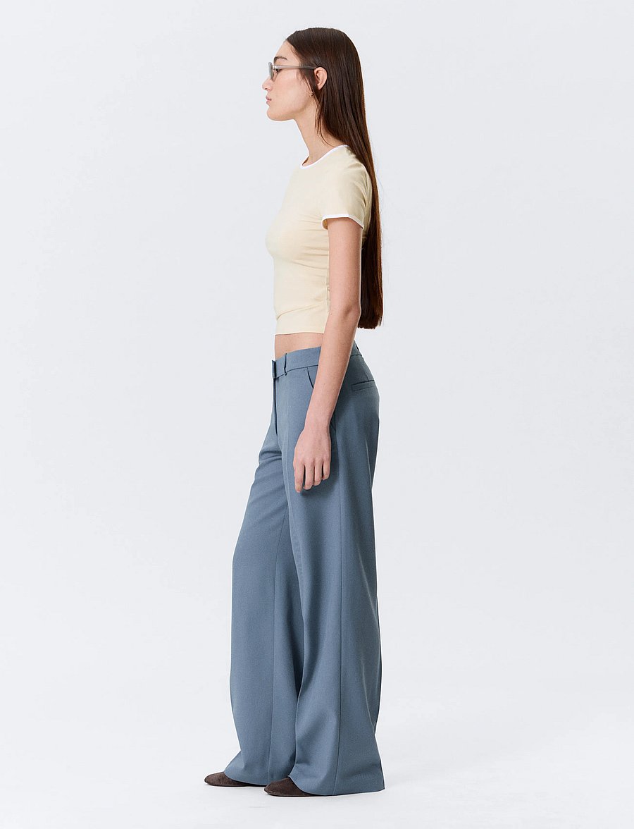 Monki - Low Rise Suiting Trousers - habitbukser - blue medium dusty - 4
