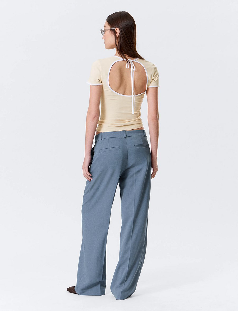 Monki - Low Rise Suiting Trousers - habitbukser - blue medium dusty - 5