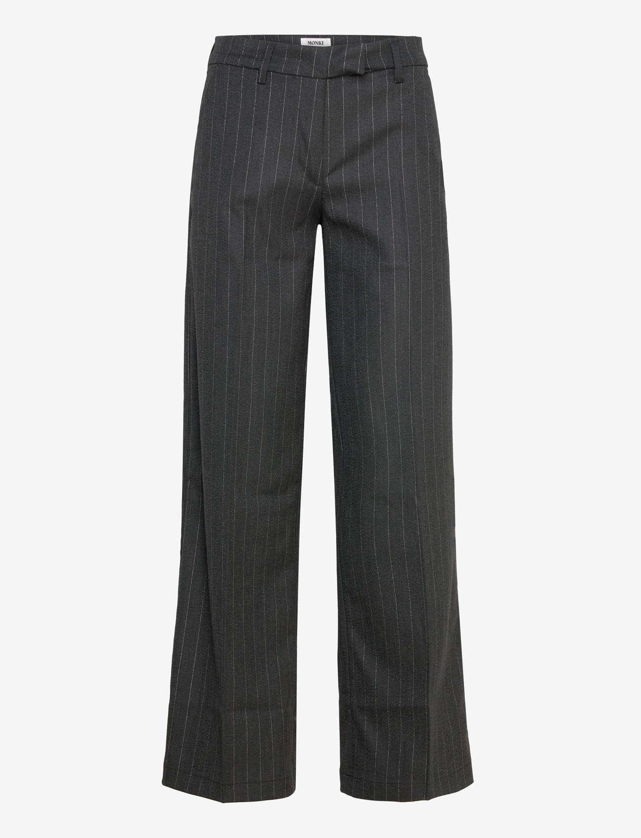 Monki - Low Rise Suiting Trousers - kostymbyxor - grey dark - 0