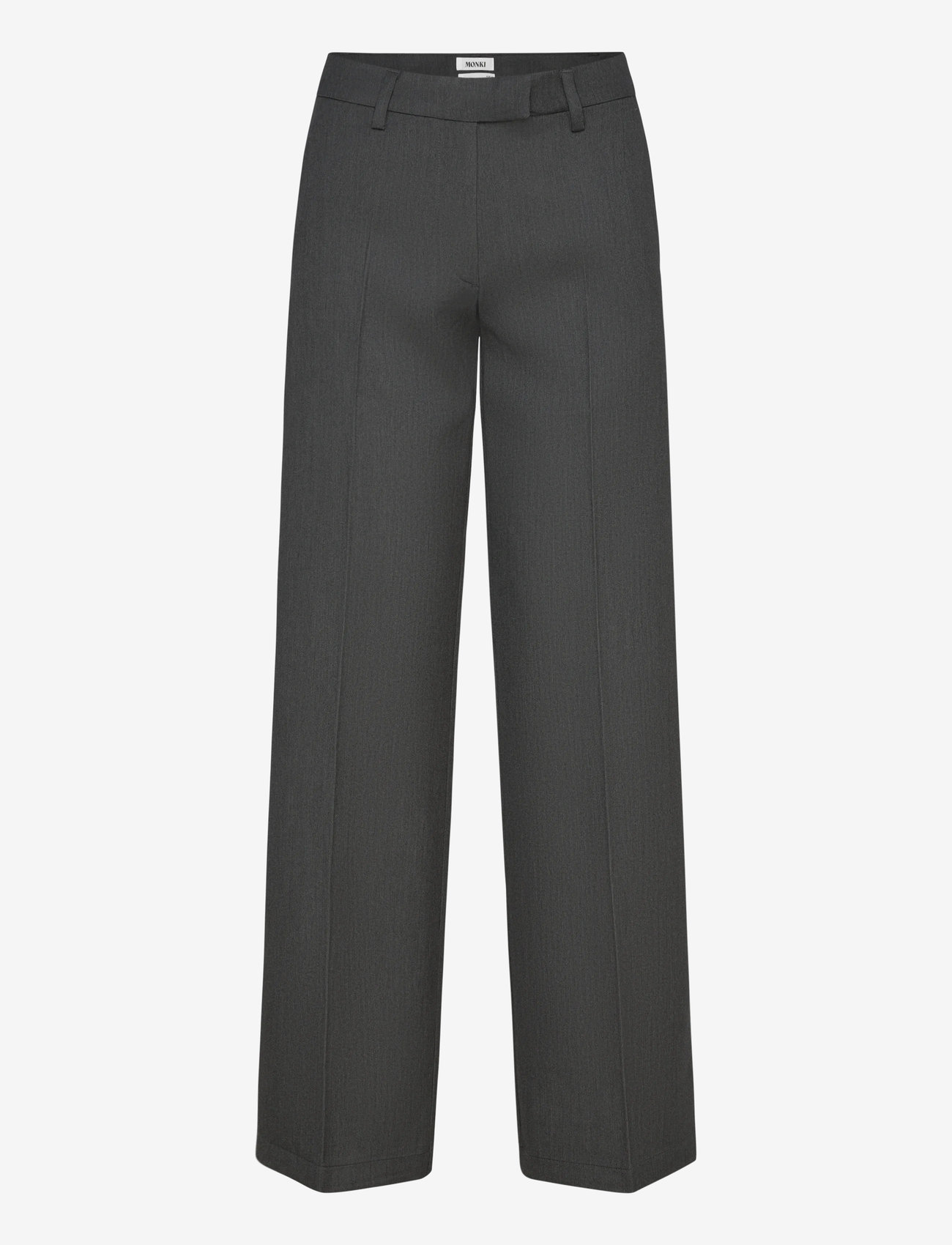 Monki - Low Rise Suiting Trousers - kostymbyxor - grey dark - 0