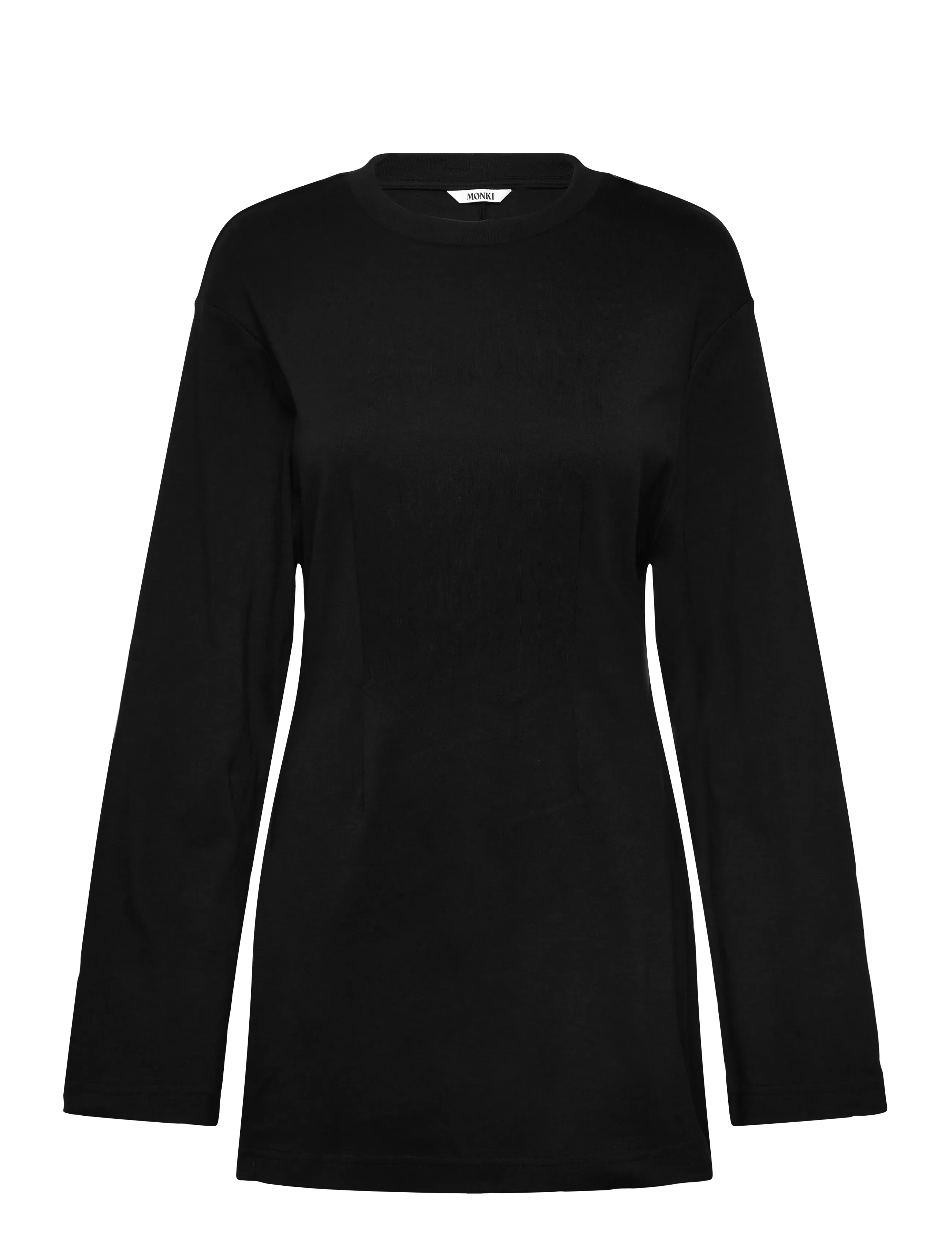 Monki Long-Sleeved Cotton Mini Dress, XS, Dresses, Schwarz - Short Frauen