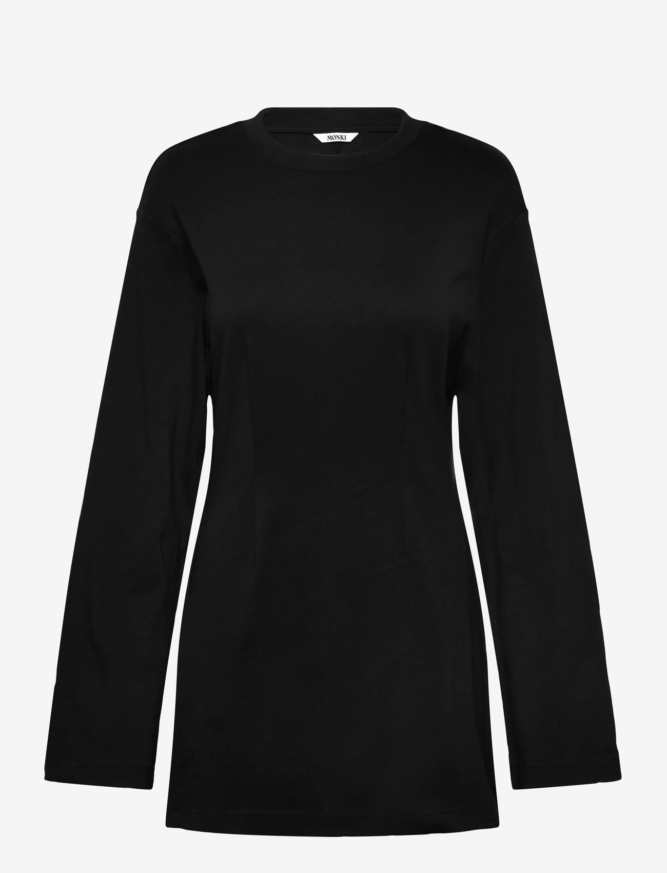 Monki - Shaped longsleeve dress - liibuvad kleidid - black dark - 0