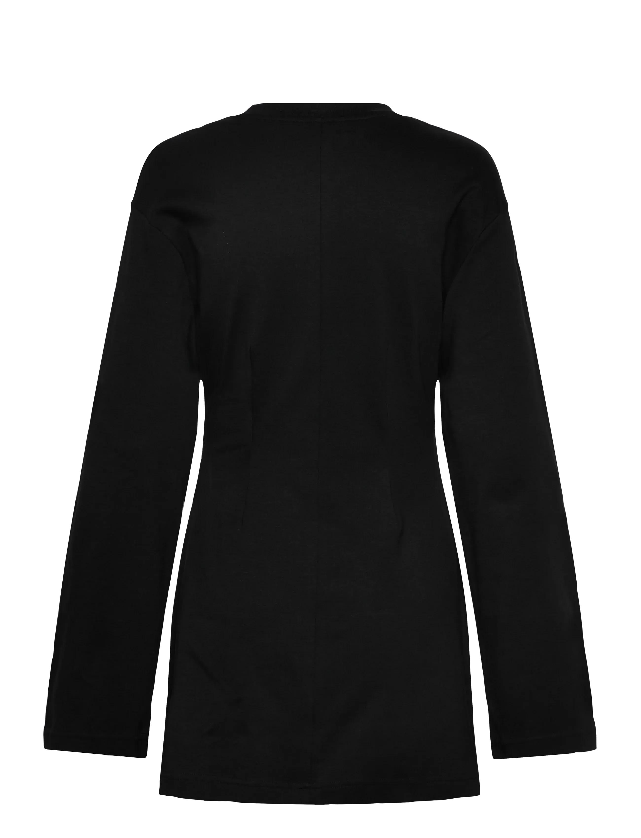 Monki - Long-Sleeved Cotton Mini Dress - t-shirtkjoler - black dark - 1