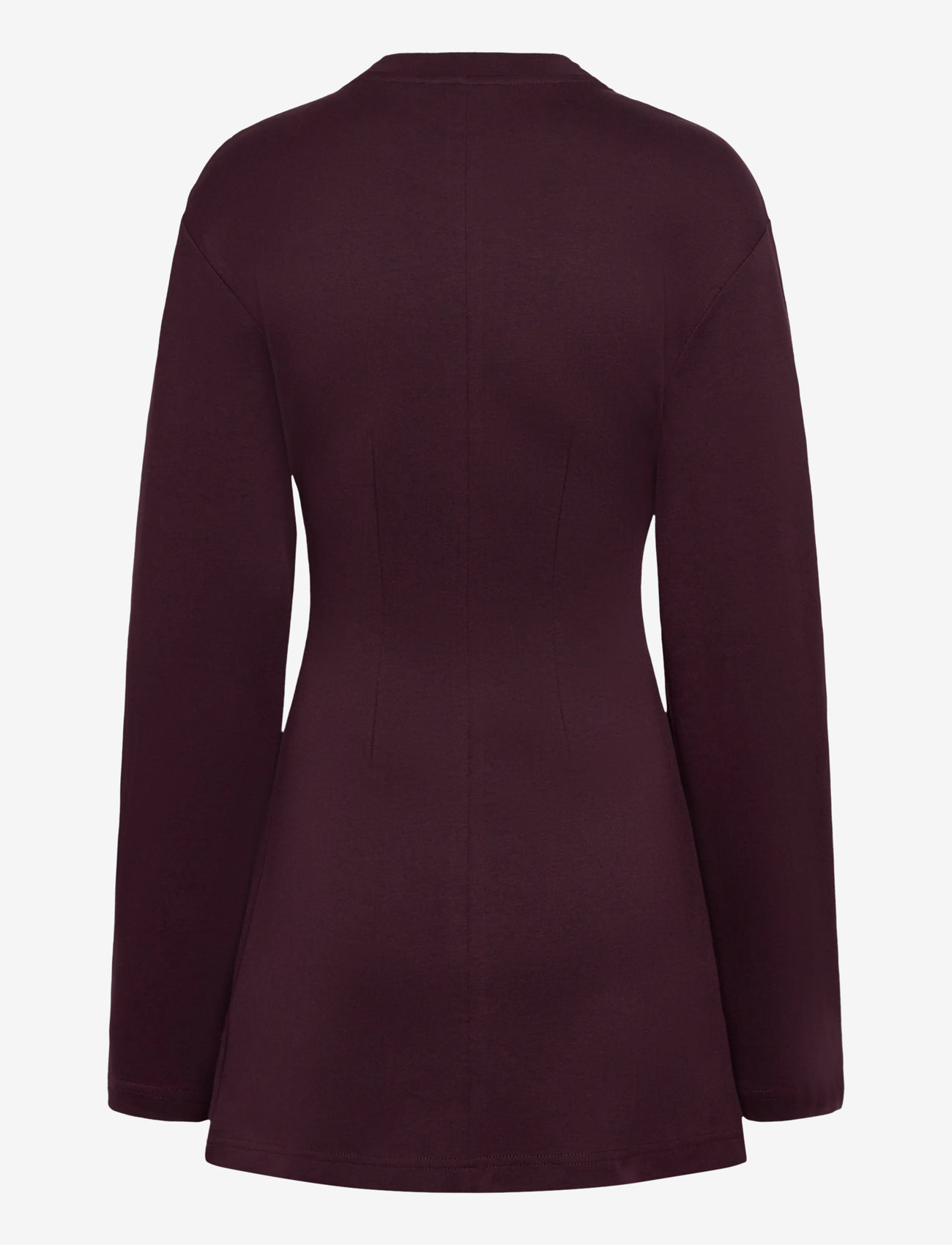 Monki - Long-Sleeved Cotton Mini Dress - t-paitamekot - lilac purple dark - 1