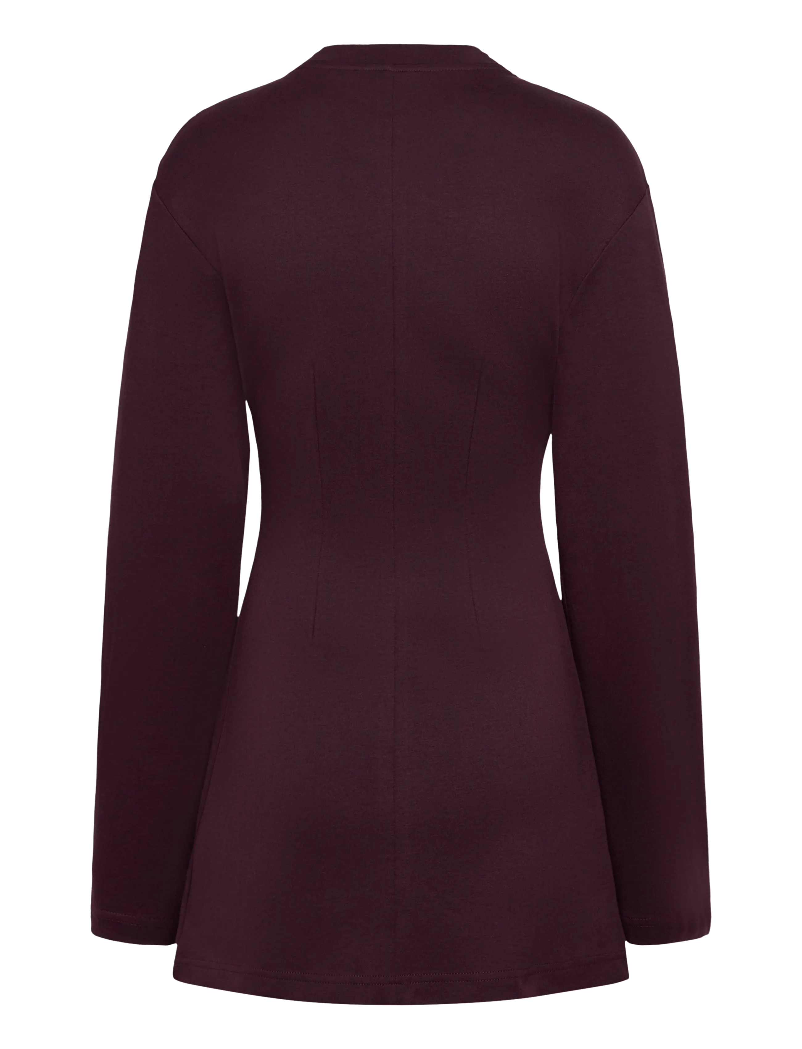 Monki - Long-Sleeved Cotton Mini Dress - marškinėlių tipo suknelės - lilac purple dark - 1