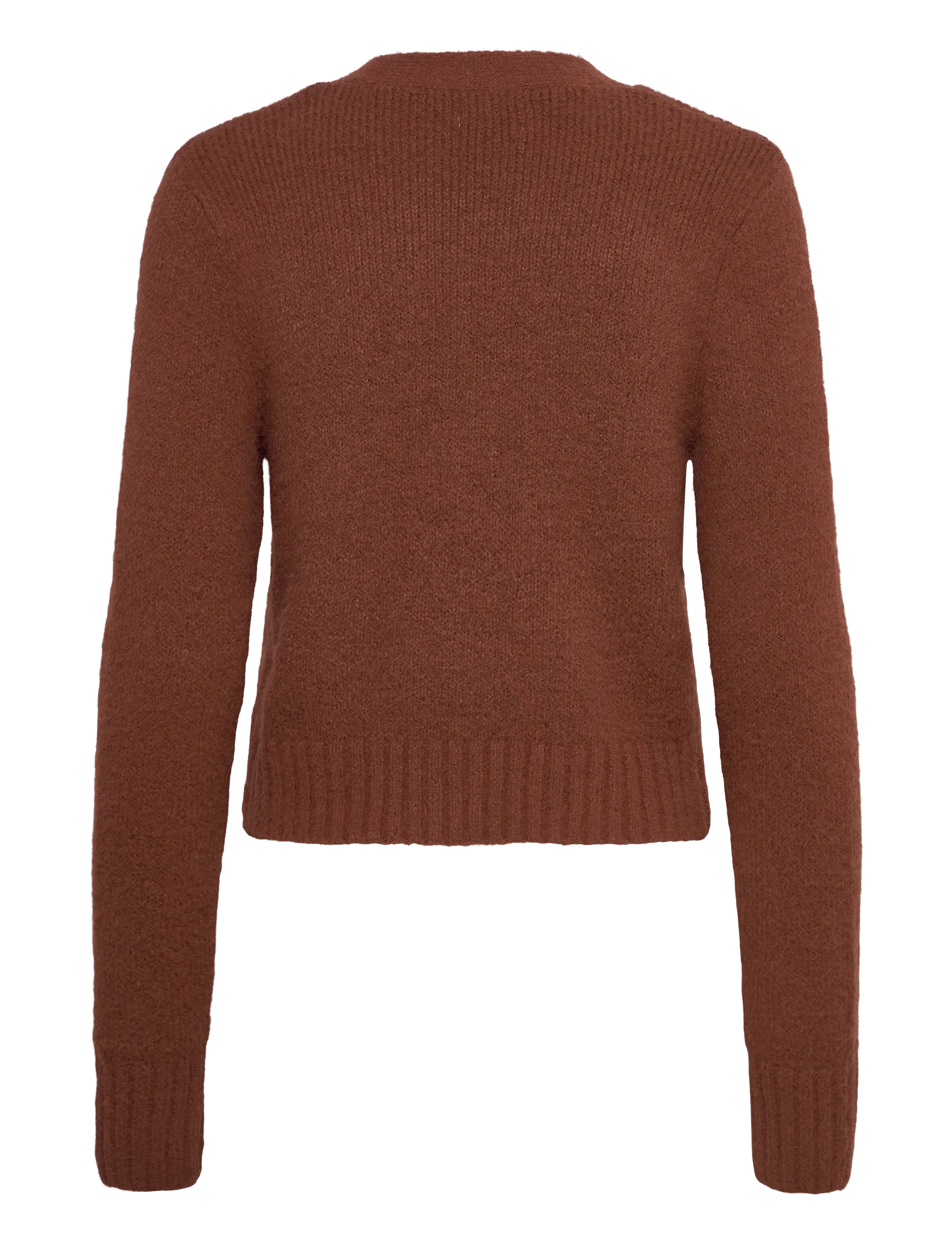Monki - Ribbed V-Neck Cardigan - cardigans - brown dark - 1