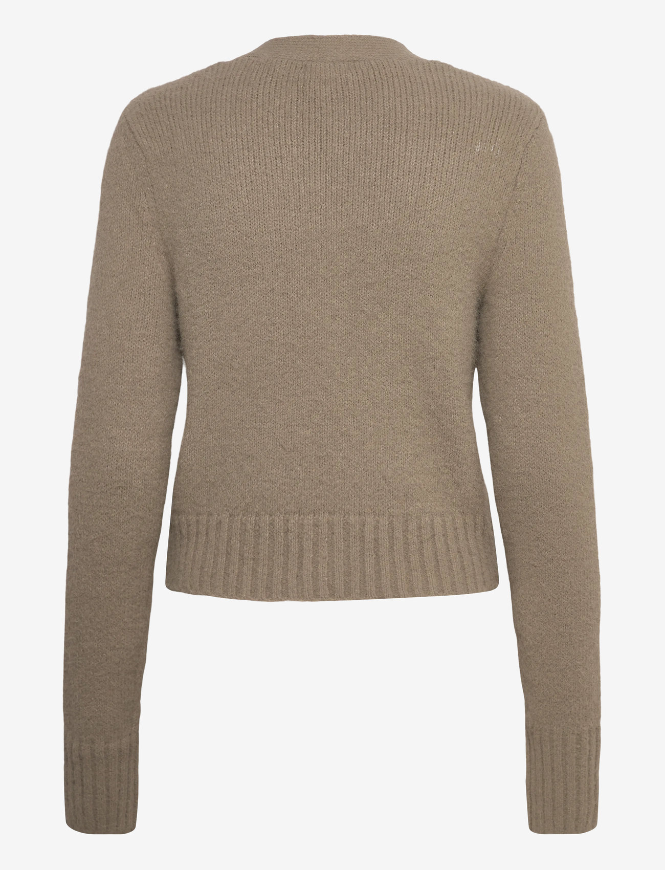 Monki - Ribbed V-Neck Cardigan - cardigans - mole medium dusty - 1