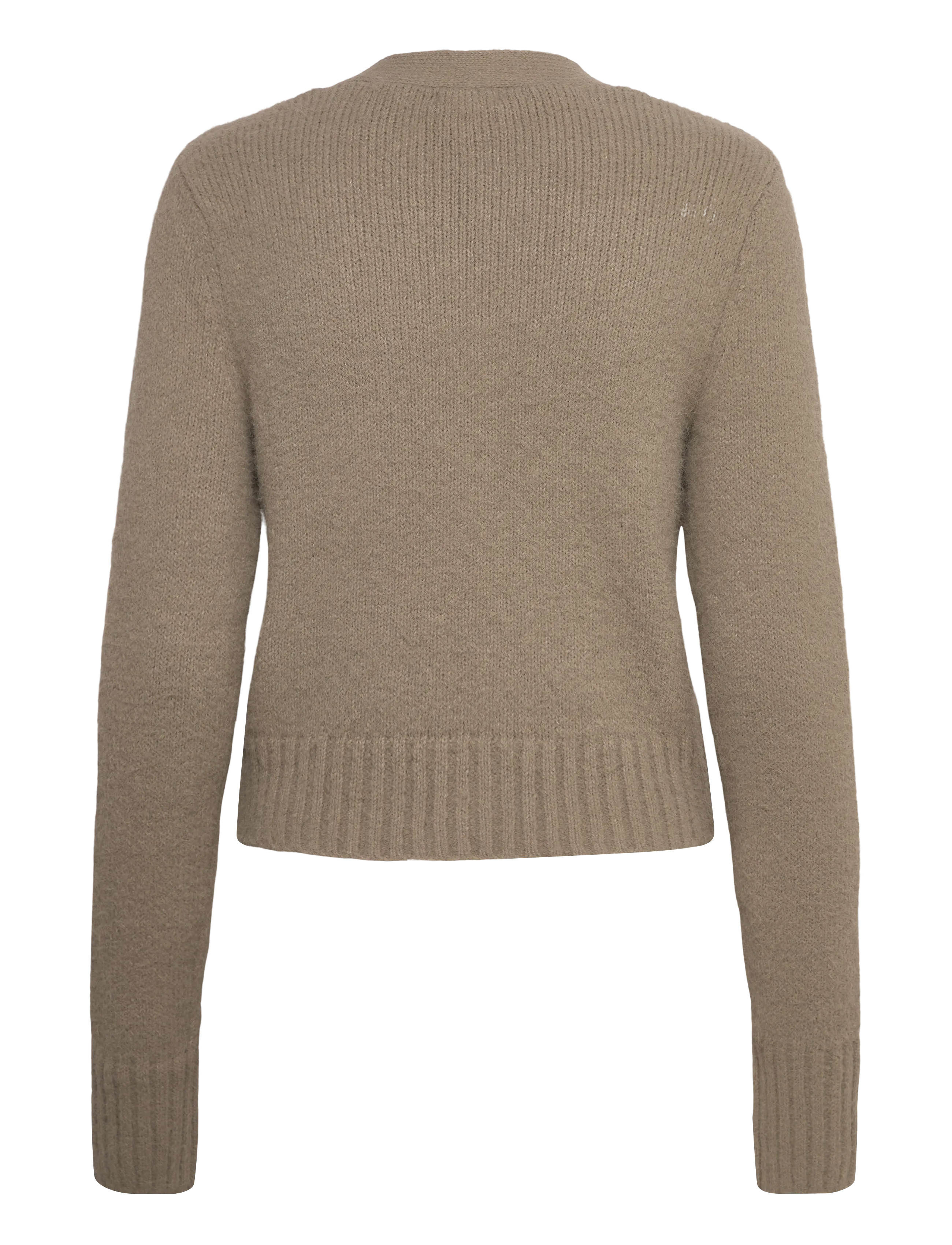Monki - Ribbed V-Neck Cardigan - cardigans - mole medium dusty - 1