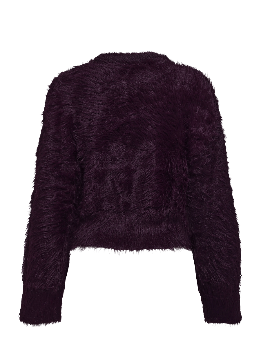 Monki - Fluffy Knitted Sweater - crop tops - lilac purple dark - 1