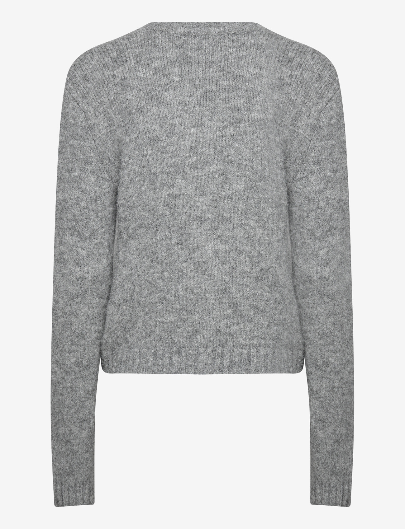 Monki - Brushed Knit Buttoned Cardigan - cardigans - grey melange dusty light - 1