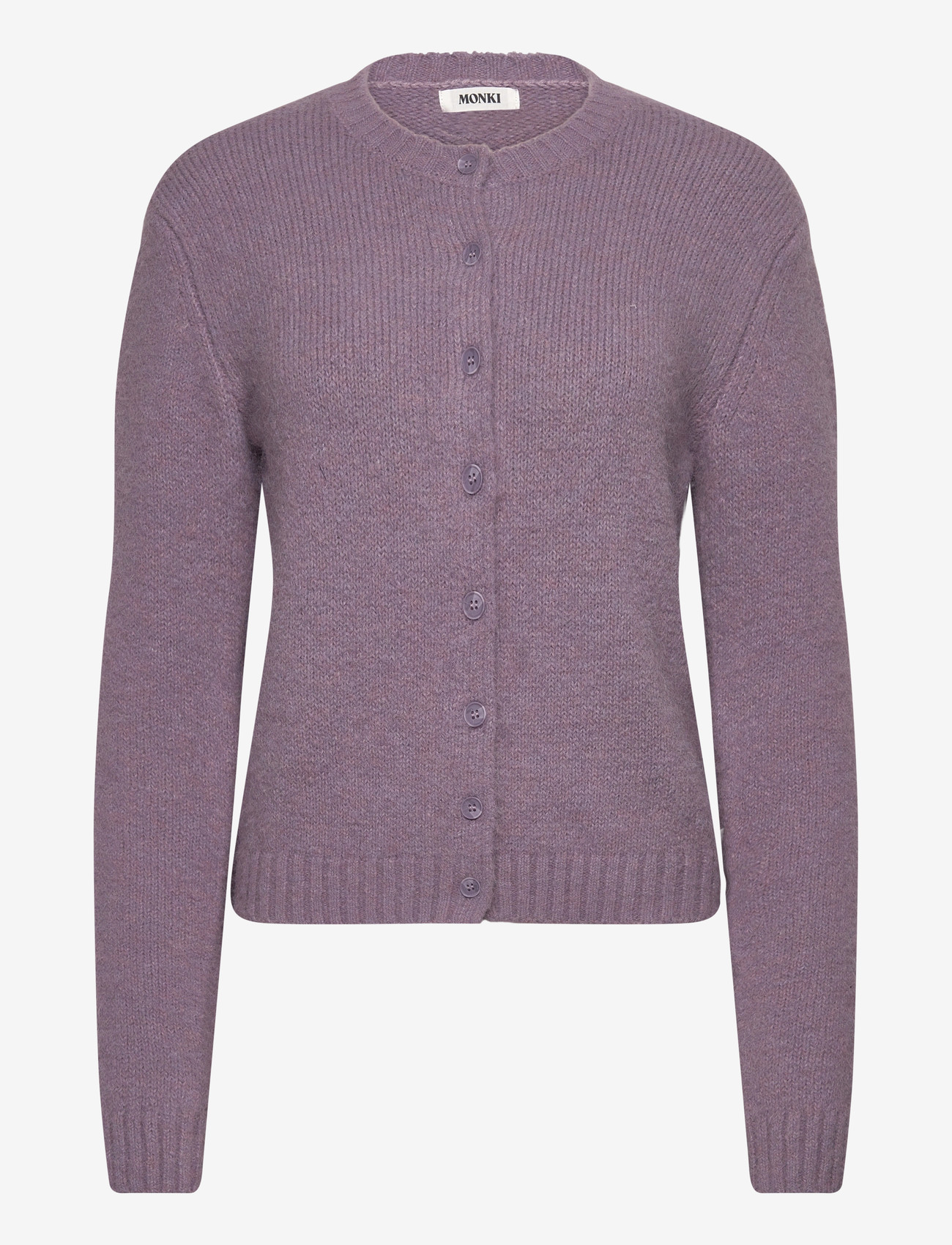 Monki - Brushed Knit Buttoned Cardigan - cardigans - lilac purple medium dusty - 0