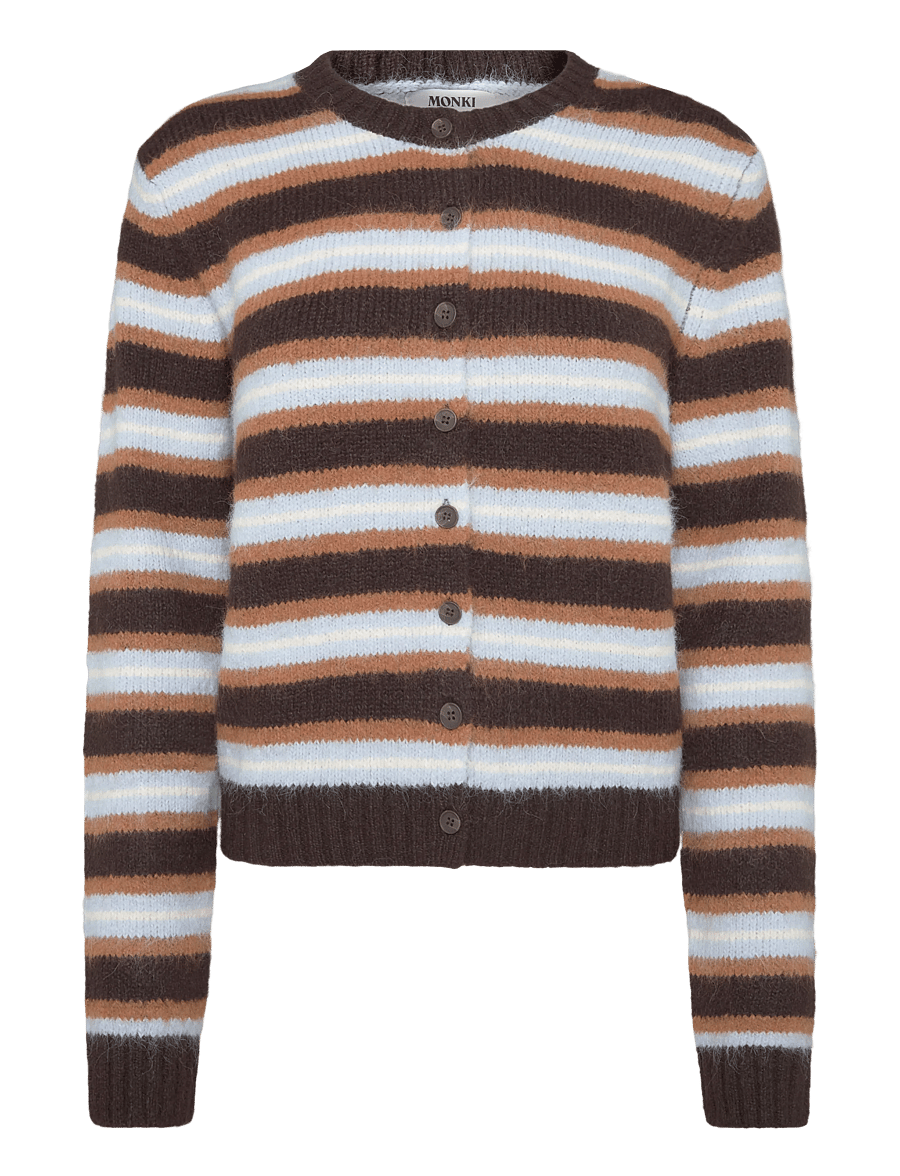 Monki - Brushed Knit Buttoned Cardigan - kardiganid - brown dark - 0