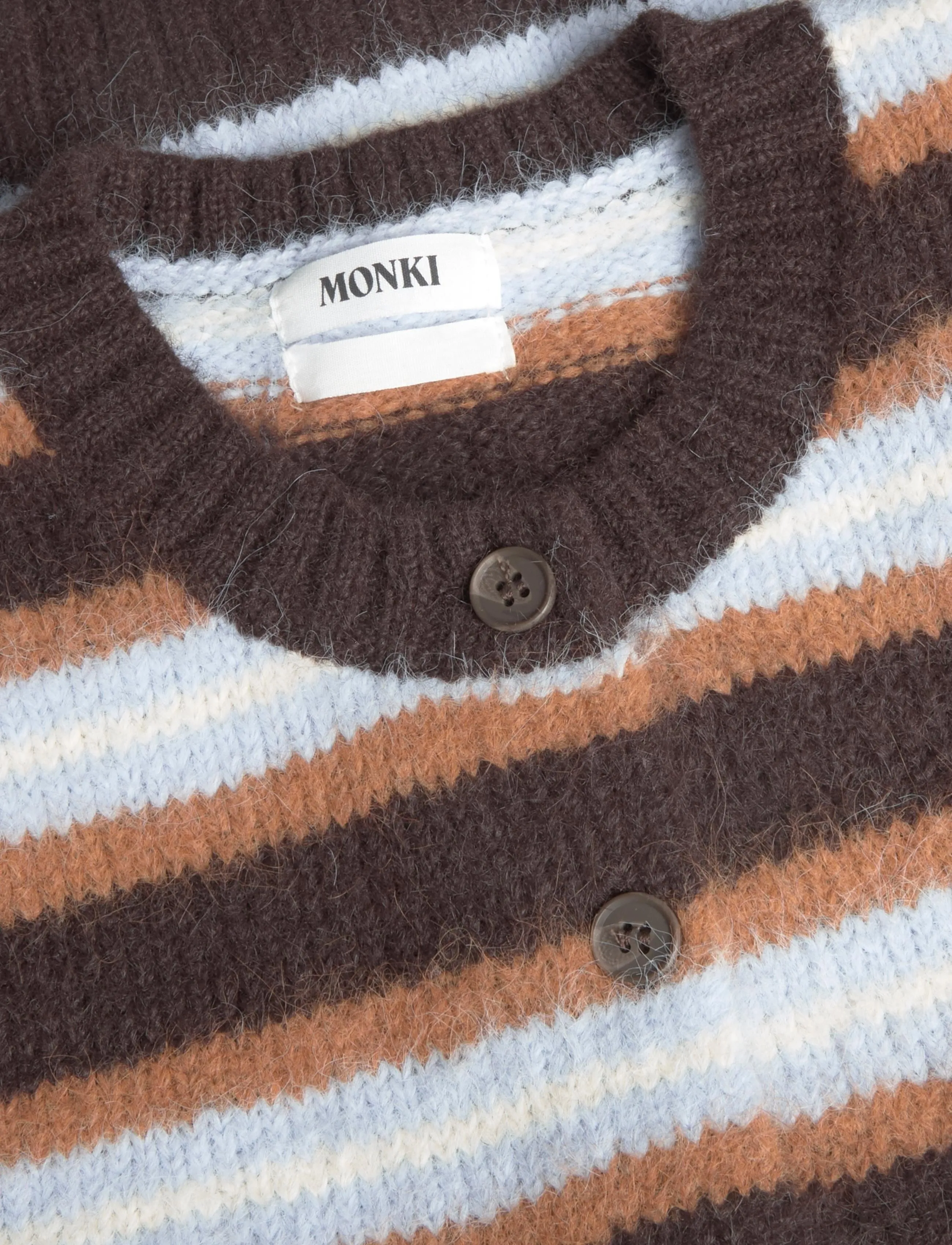 Monki - Brushed Knit Buttoned Cardigan - kardiganid - brown dark - 2