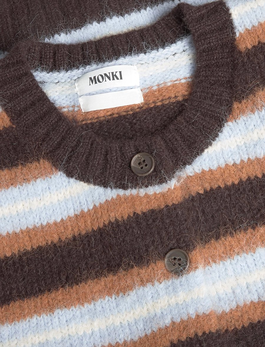 Monki - Brushed Knit Buttoned Cardigan - kardiganid - brown dark - 2