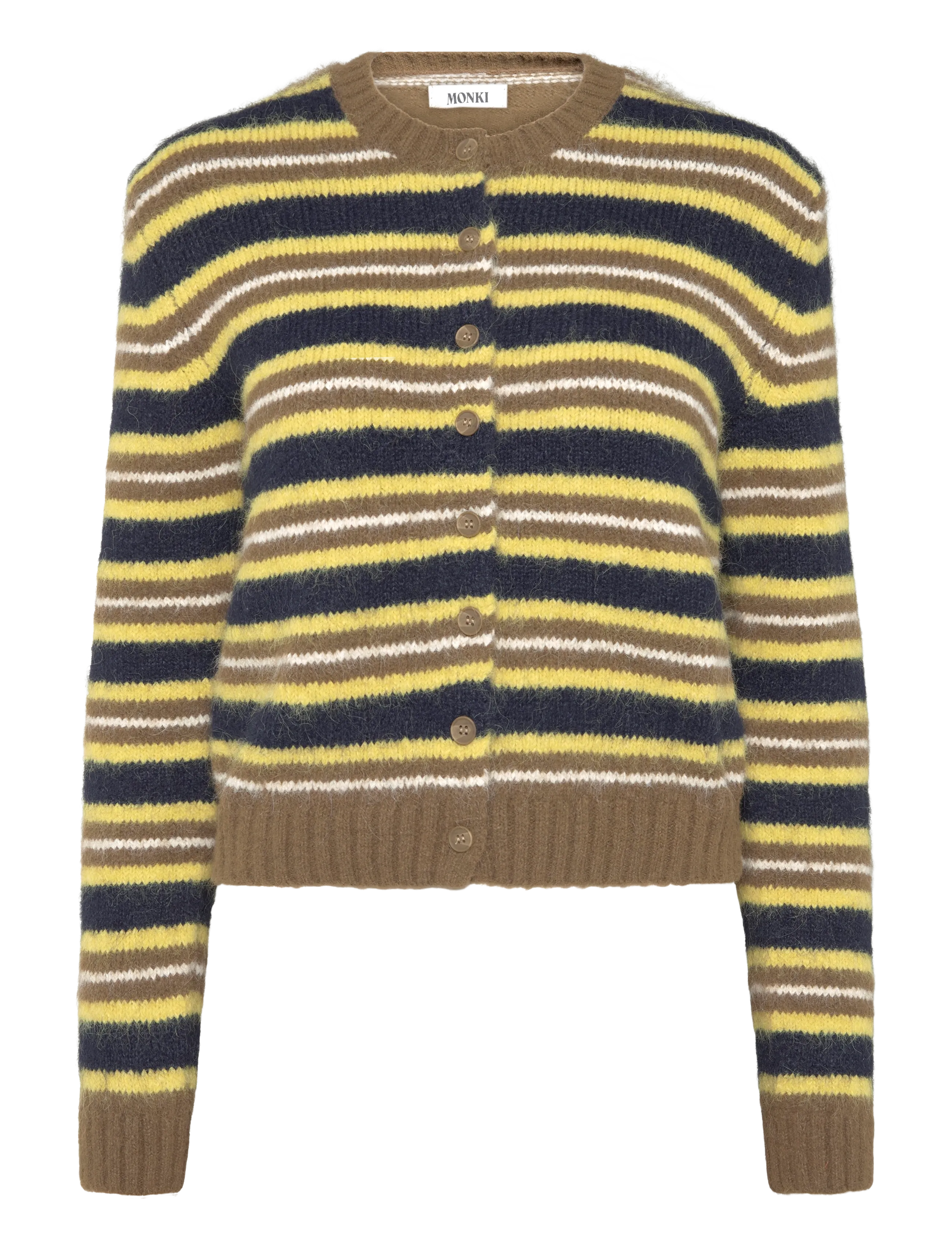 Monki Brushed Knit Buttoned Cardigan - Vardagsstil - BROWN MEDIUM DUSTY / brown