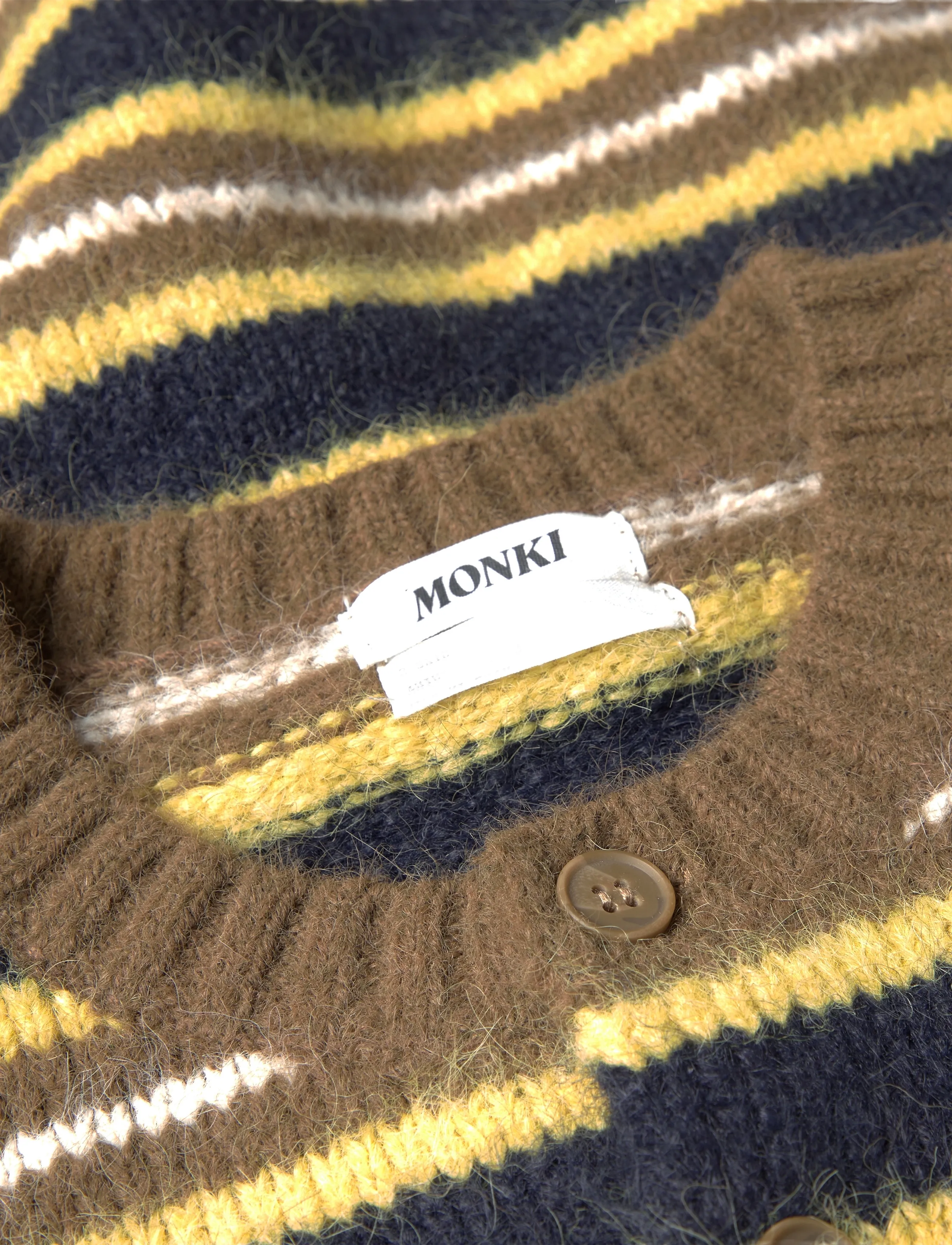 Monki - Brushed Knit Buttoned Cardigan - koftor - brown medium dusty - 2