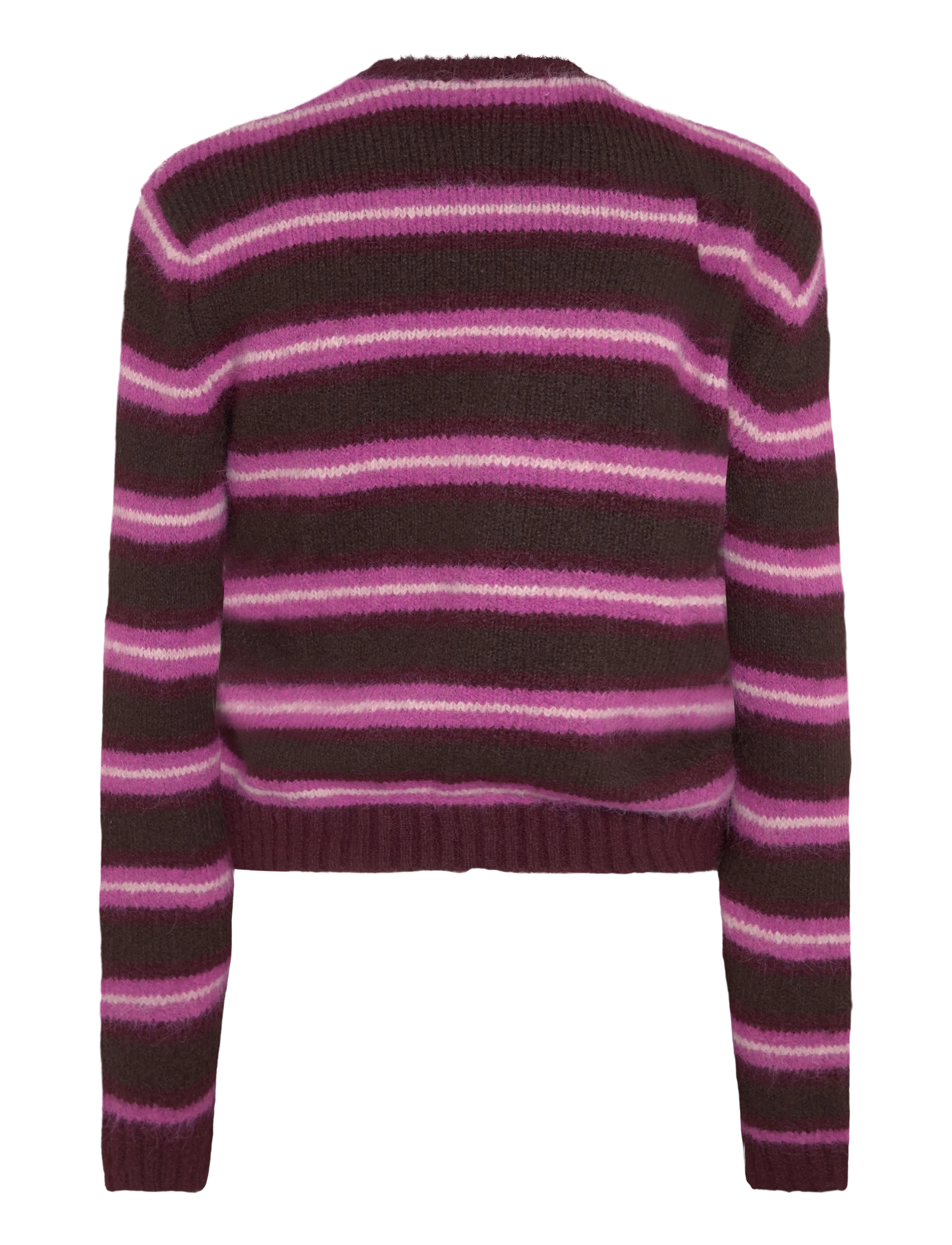 Monki - Brushed Knit Buttoned Cardigan - koftor - pink medium - 1