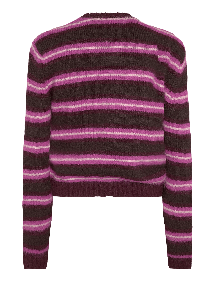 Monki - Brushed Knit Buttoned Cardigan - koftor - pink medium - 1