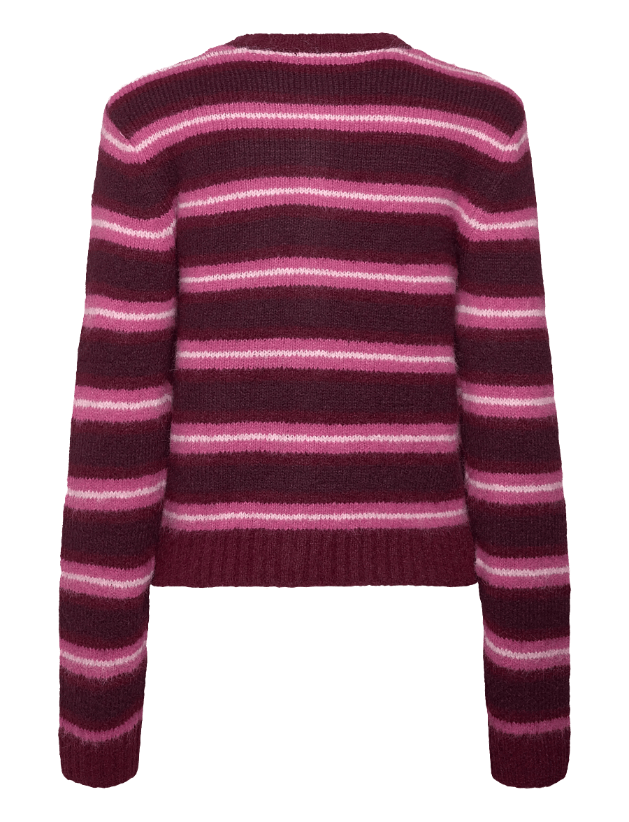 Monki - Brushed Knit Buttoned Cardigan - strickjacken - red dark - 1