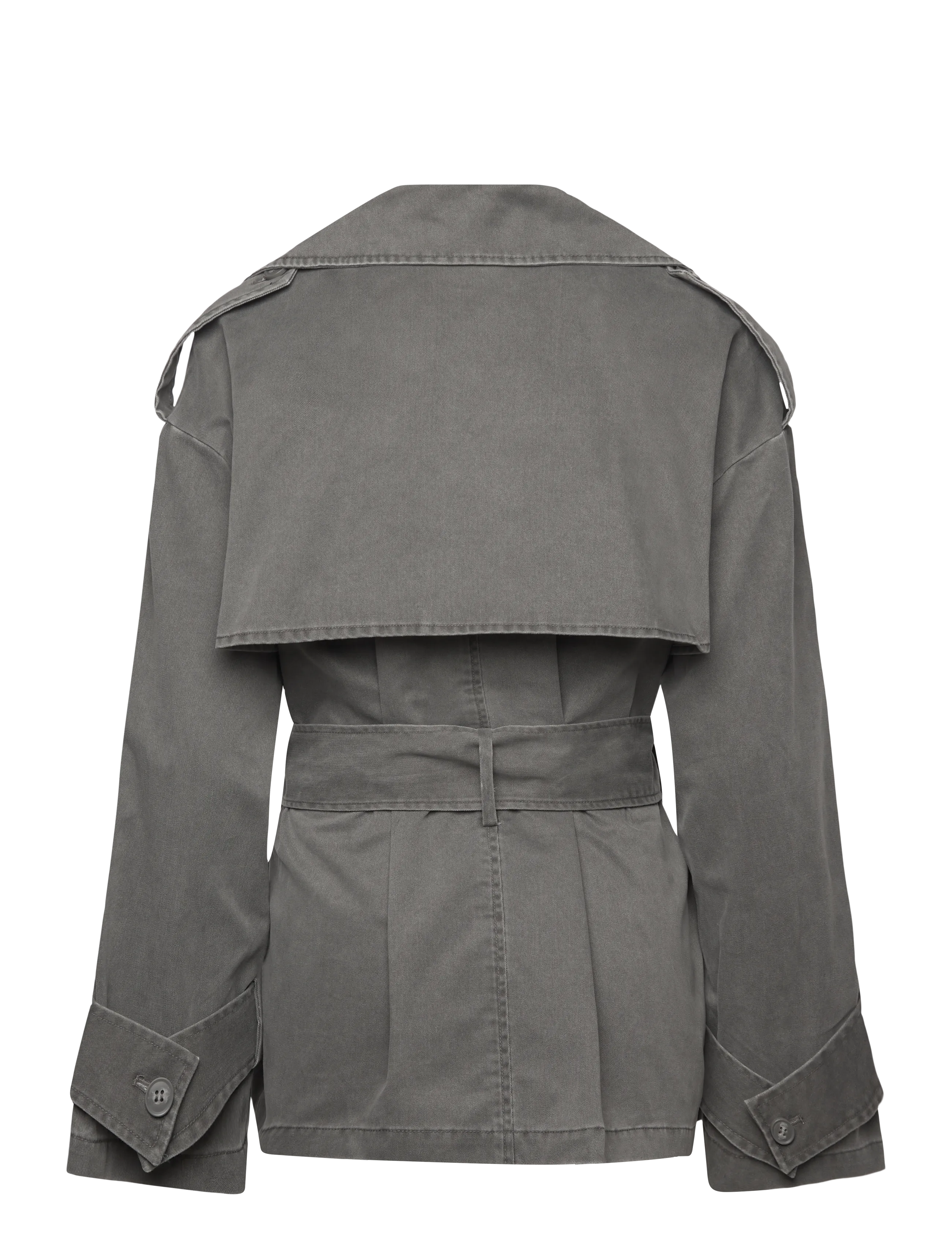 Monki - Washed trenchcoat - black dark - 1