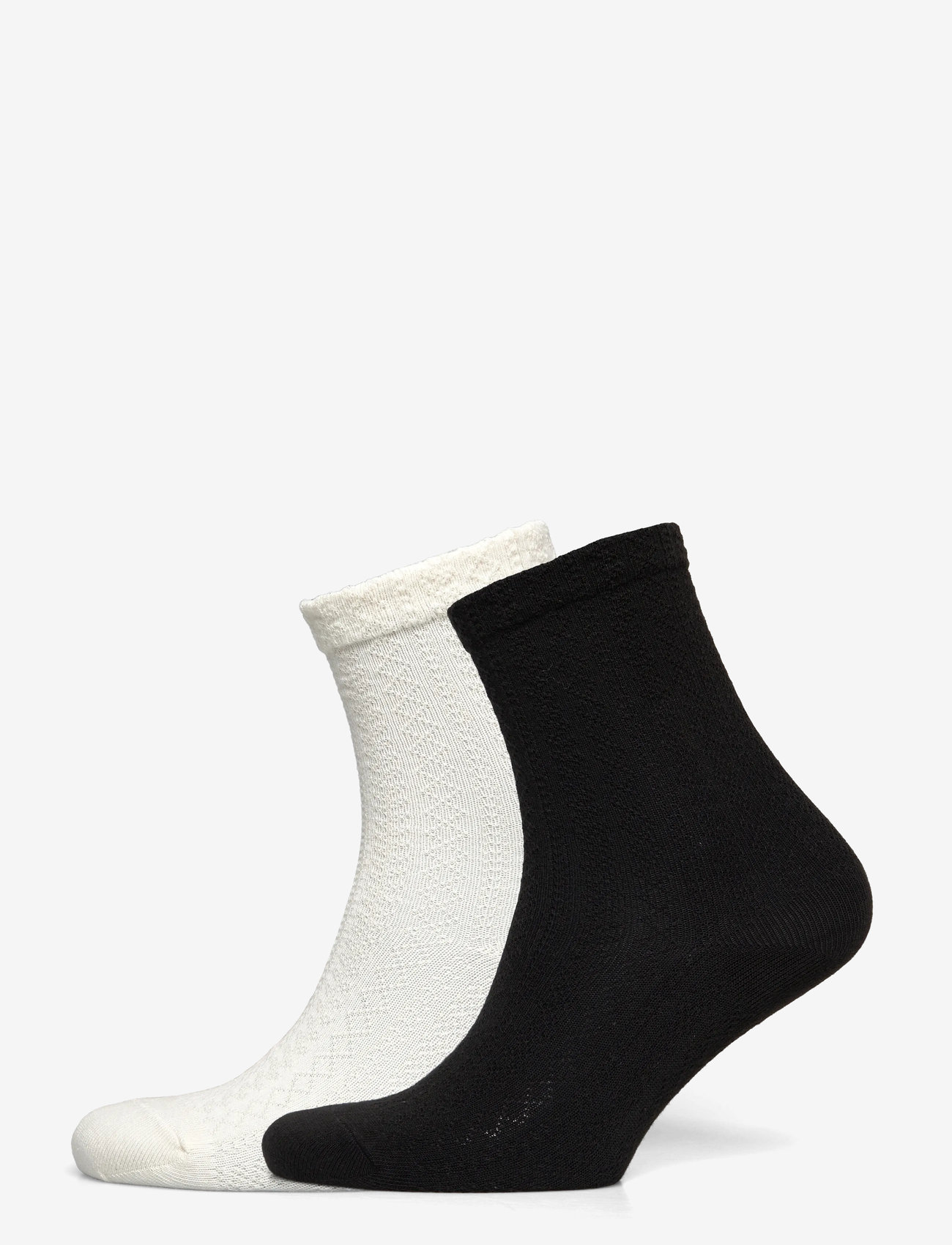 Monki - 2-pack Pointelle Cotton Crew Socks - regular socks - white light - 0