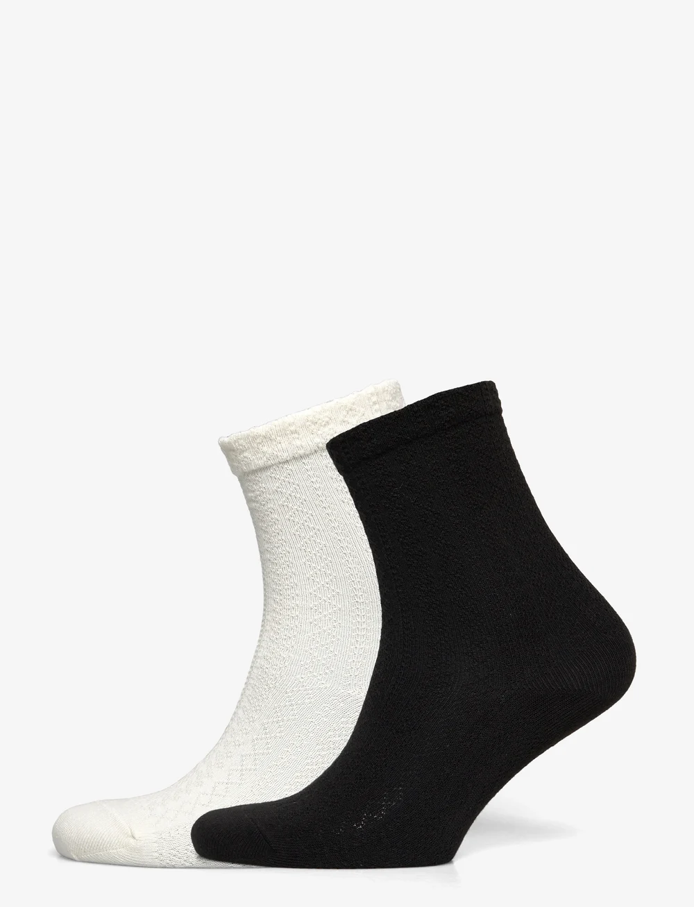 Monki - 2-pack Pointelle Cotton Crew Socks - klassikalised sokid - white light - 0