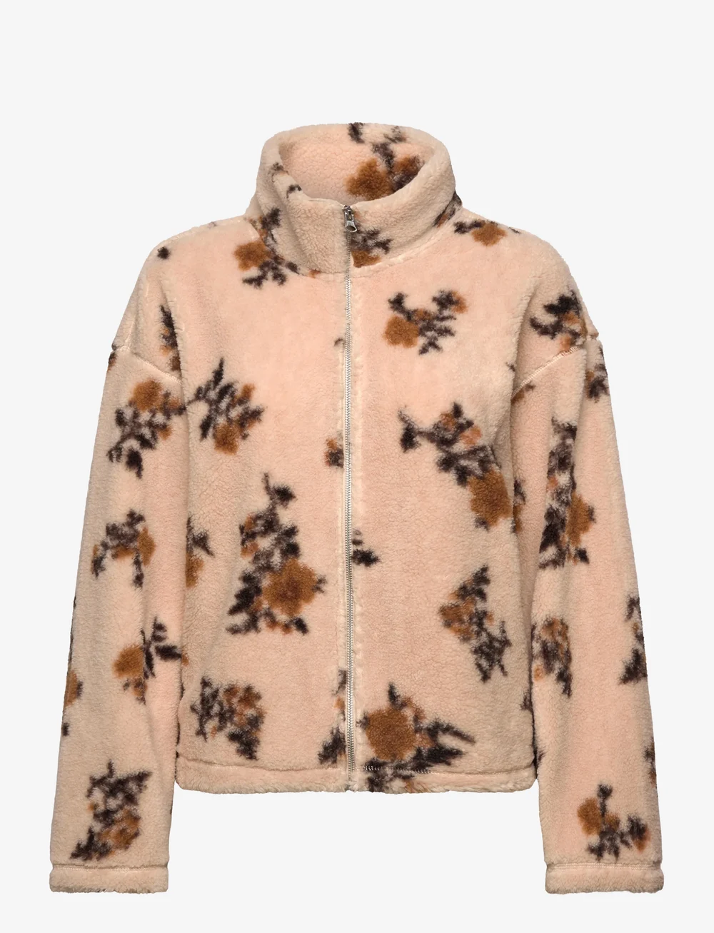 Monki - Pile Fleece Zip Jacket - fliisid ja vahekihina kantavad jakid - beige dusty light - 0