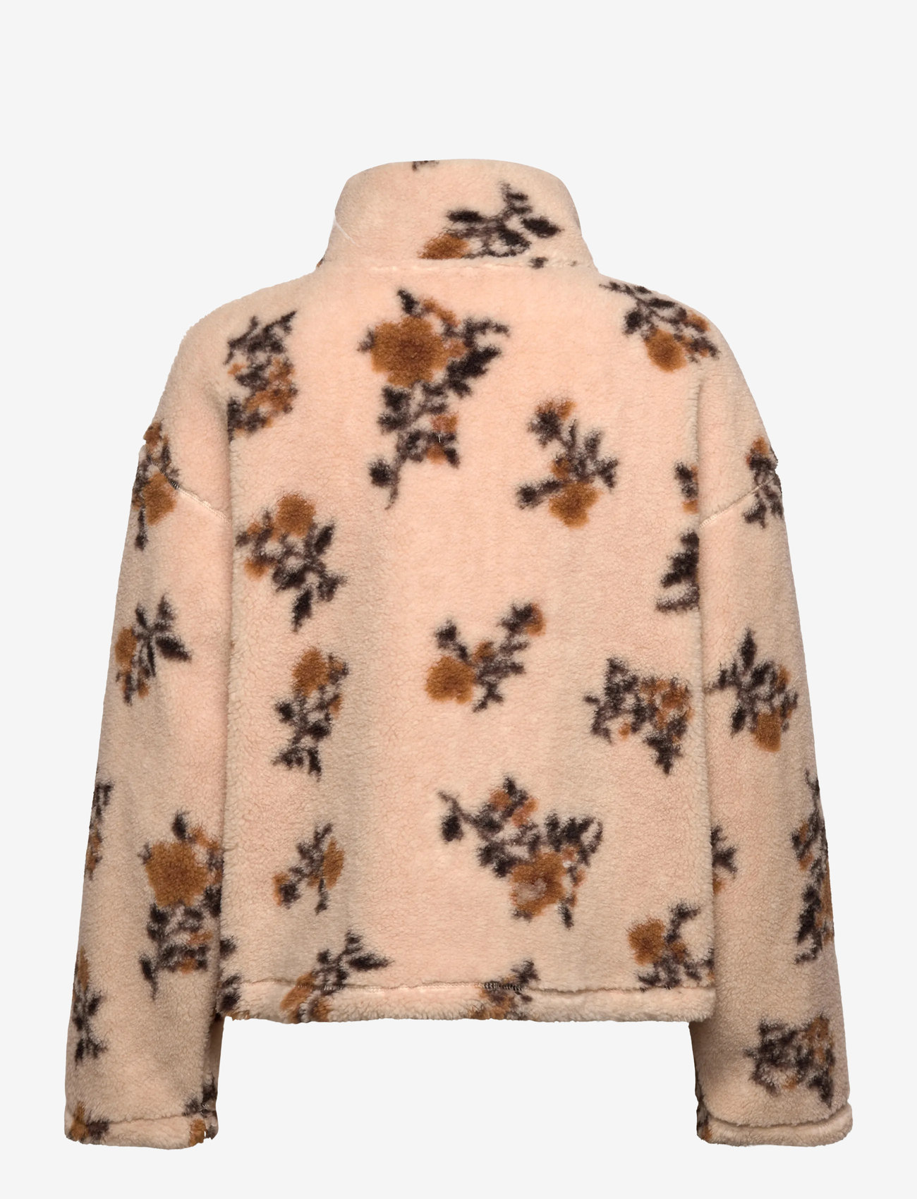 Monki - Pile Fleece Zip Jacket - midlayer-jakker - beige dusty light - 1