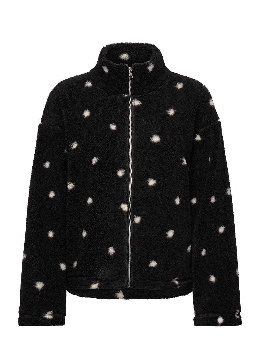 Monki - Pile Fleece Zip Jacket - fleece & mellanlager - black dark - 0