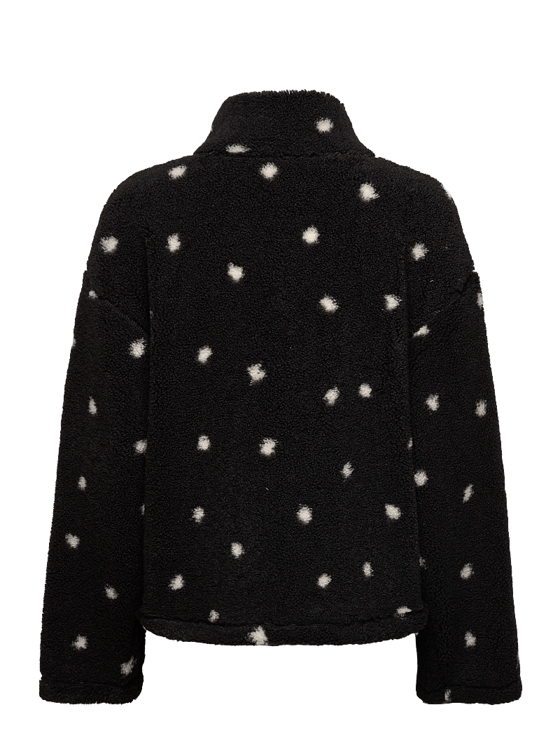 Monki - Pile Fleece Zip Jacket - mellanlager - black dark - 1