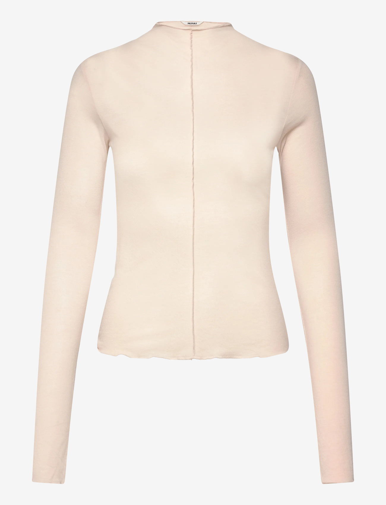 Monki - Slim turtleneck LS top - kõrge kaelusega kudumid - beige dusty light - 0