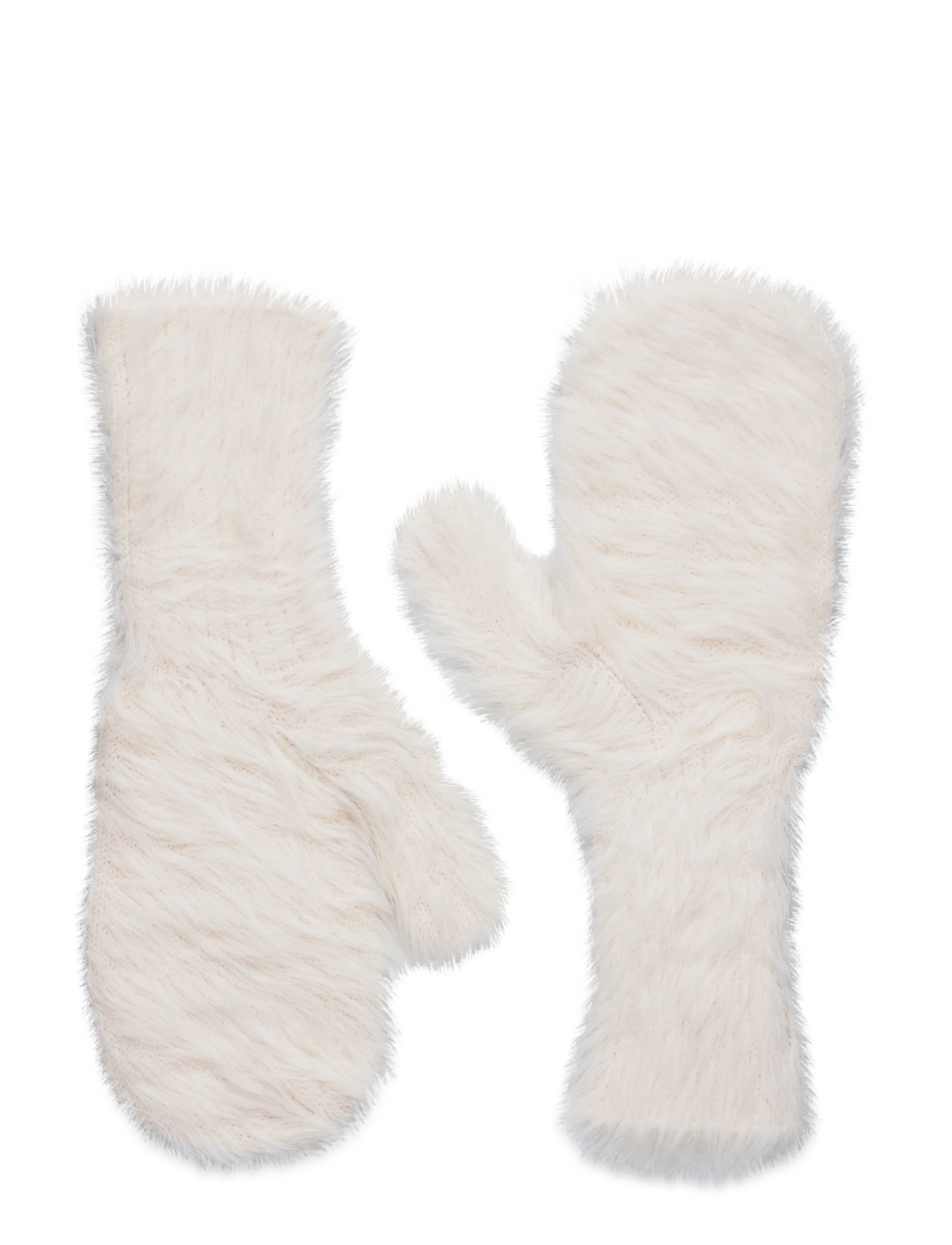 Monki Hairy mittens - Transitional Layering - WHITE LIGHT / white